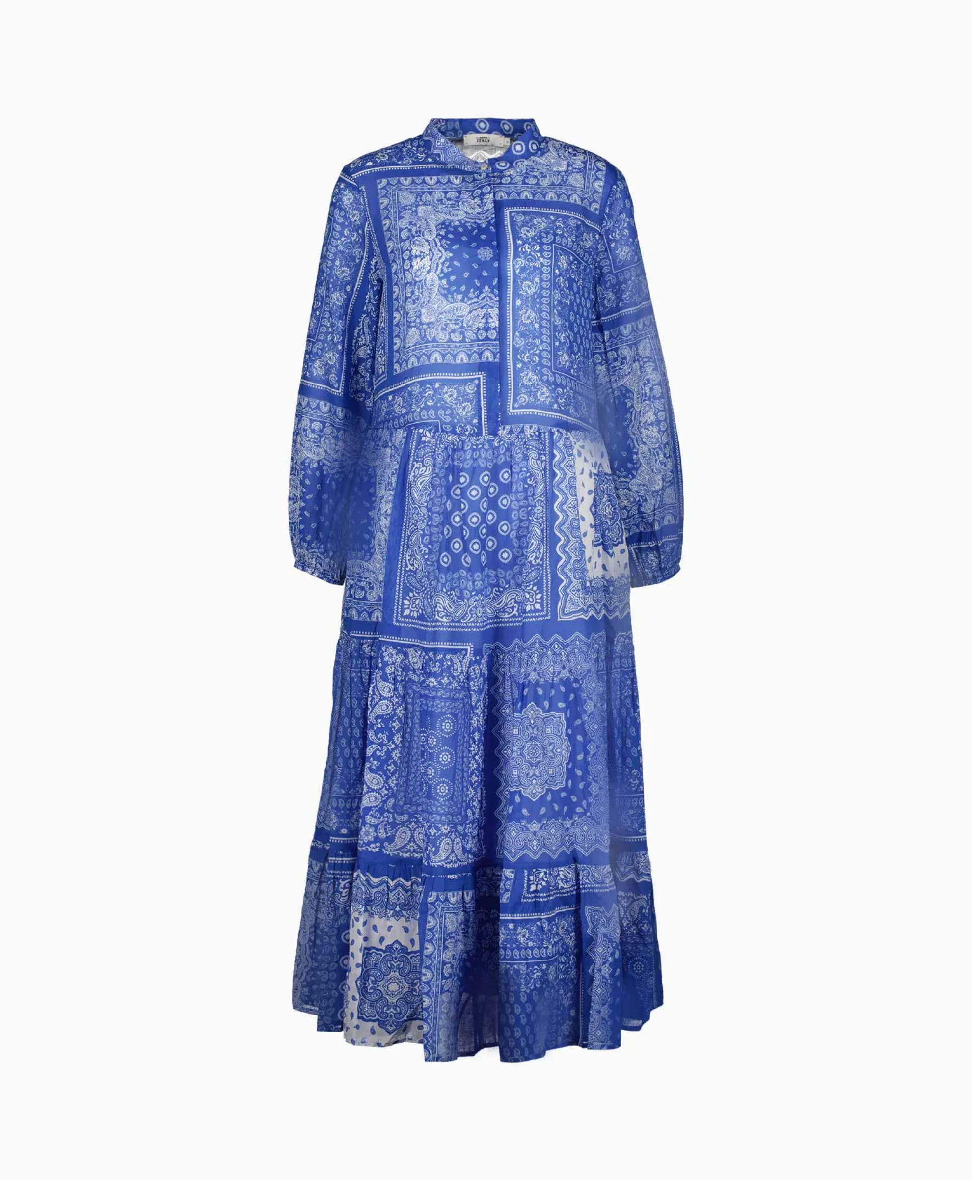 0039 Italy 0039 Italy Maxi Jurk Mila Long 212344 Blauw Dessin