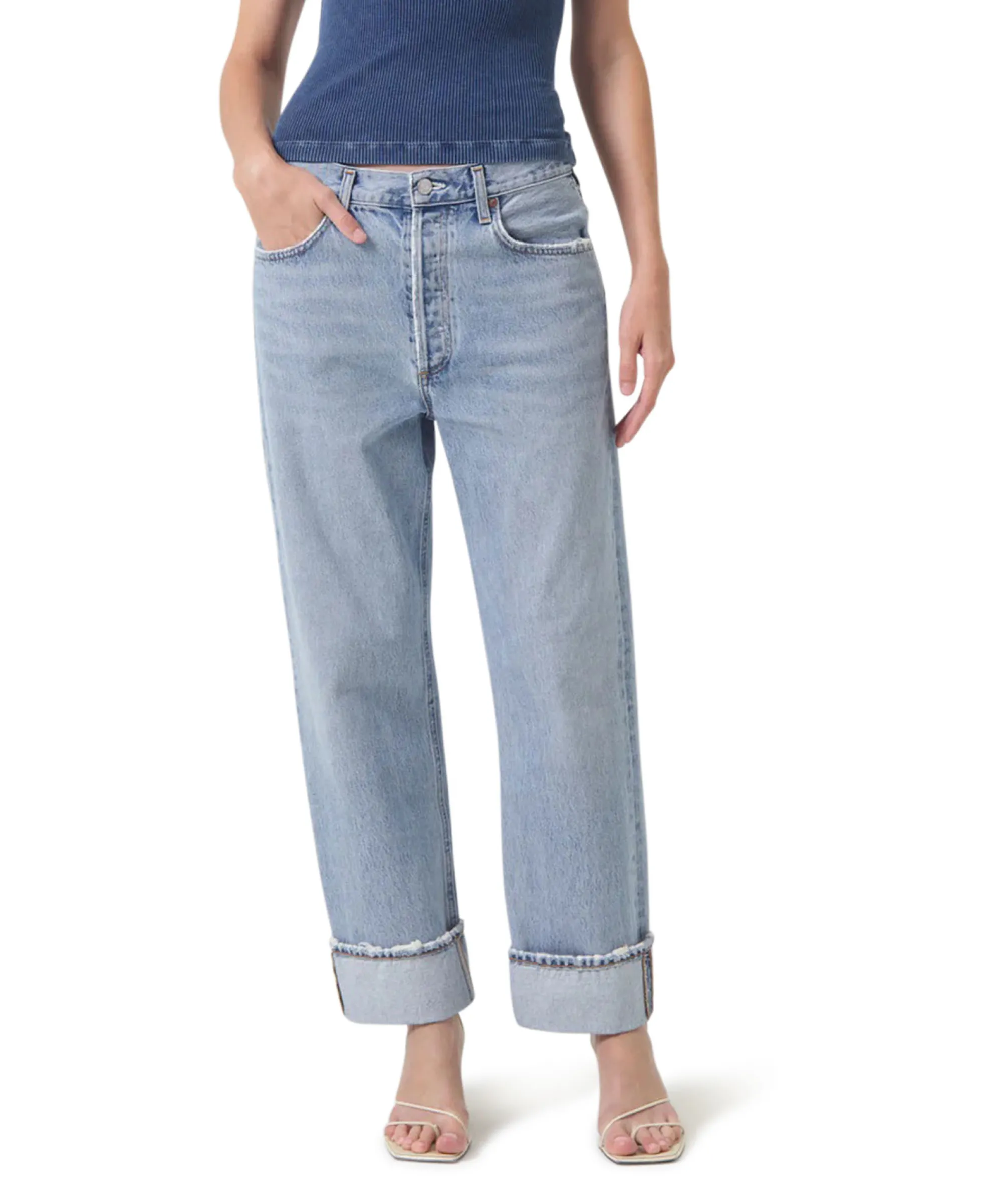 Agolde Jeans Fran Jean Blauw