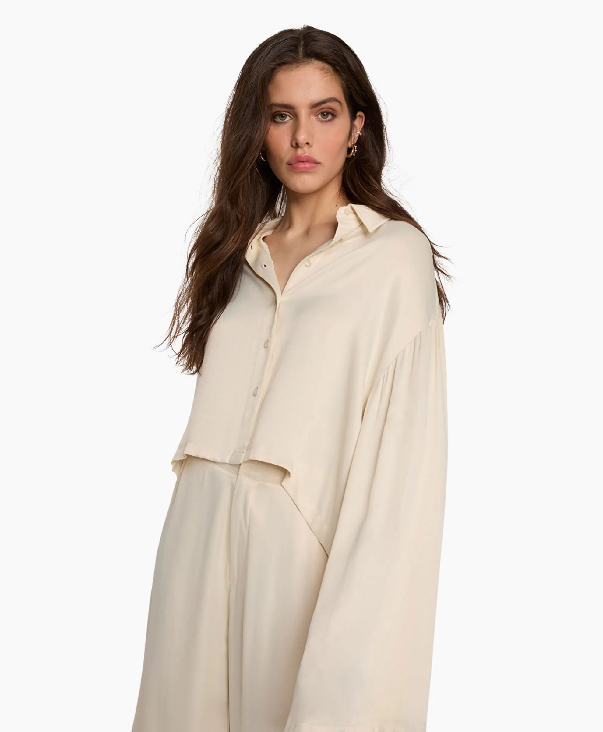 Alix The Label Blouse Woven Kimono Sleeve Ecru