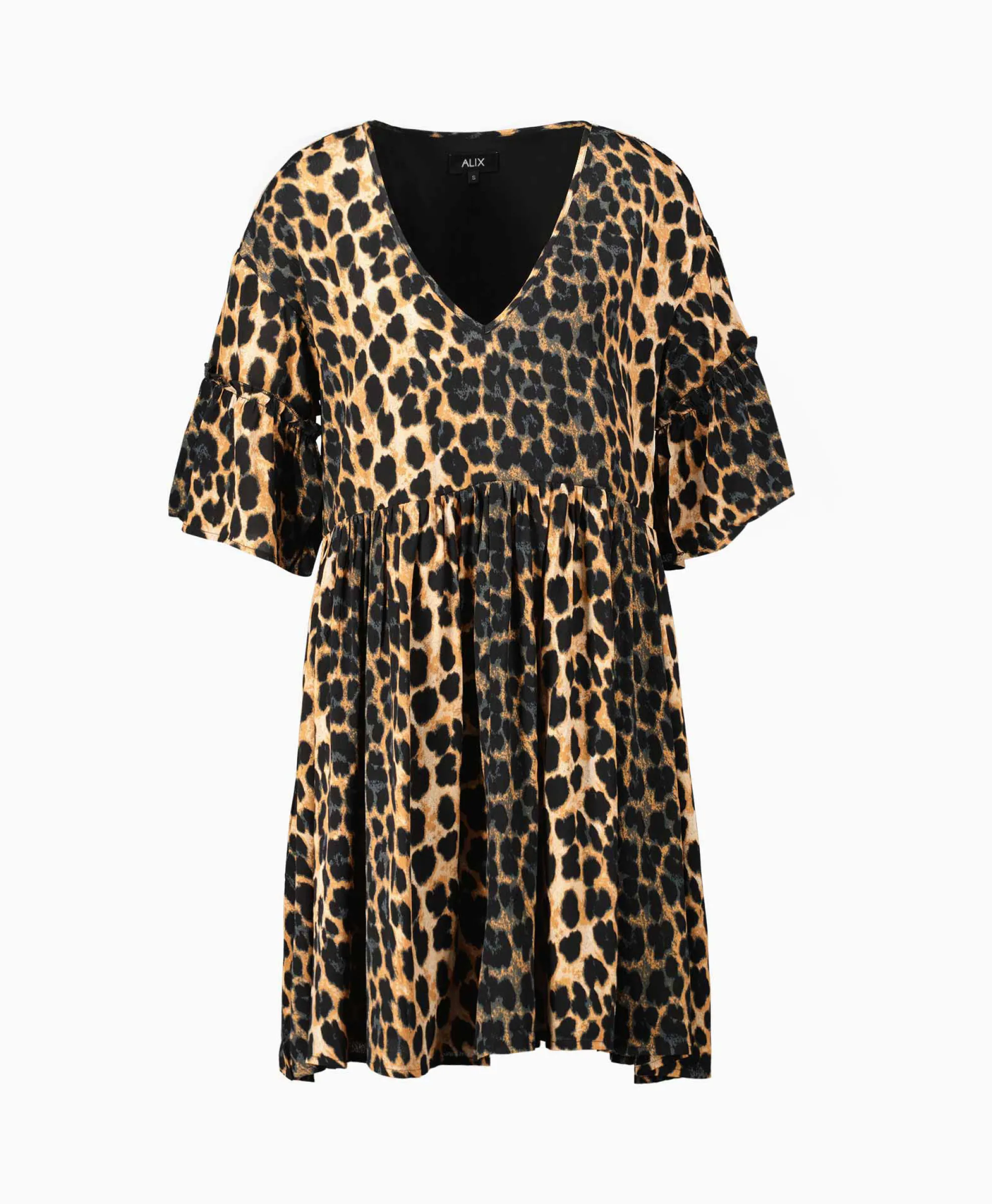 Alix The Label Jurk Ladies Woven Animal Dress Print + 2 Kleurig