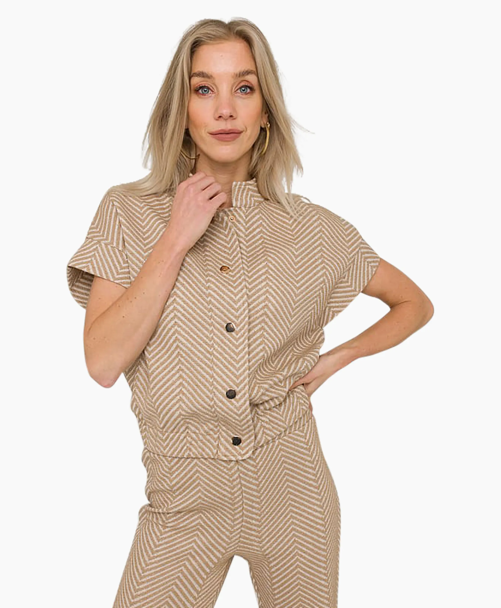 Anna Van Toor Gilet 26A11-02097 Zand