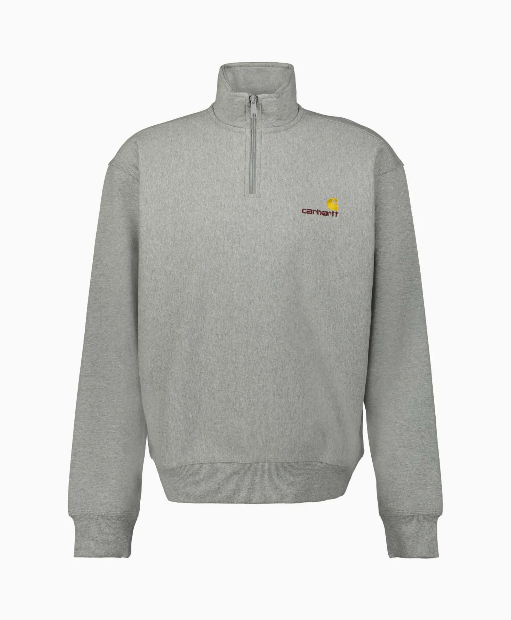 Carhartt Wip Sweater Half Zip American Script Grijs