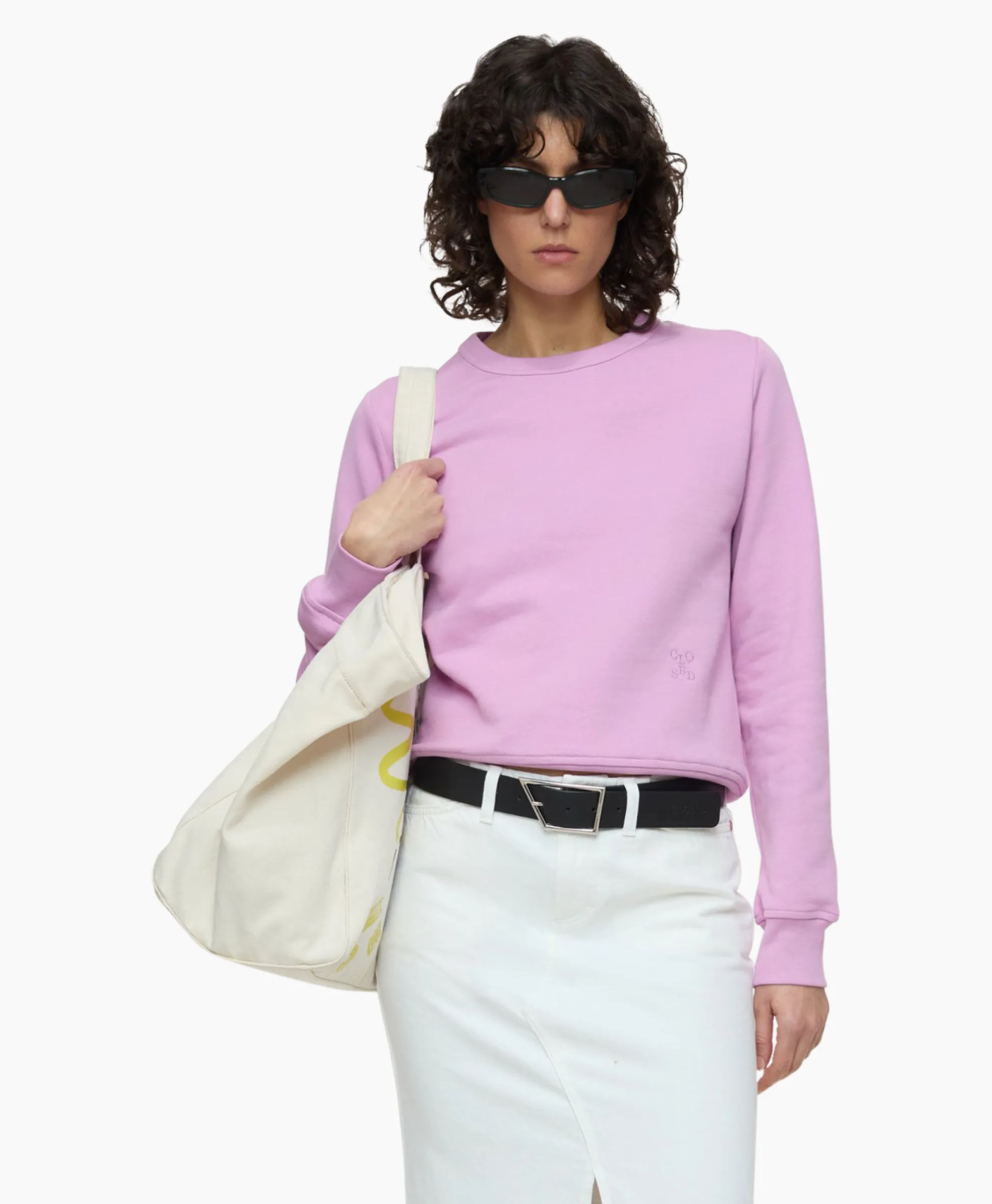 Closed Pullover Fitted Pink