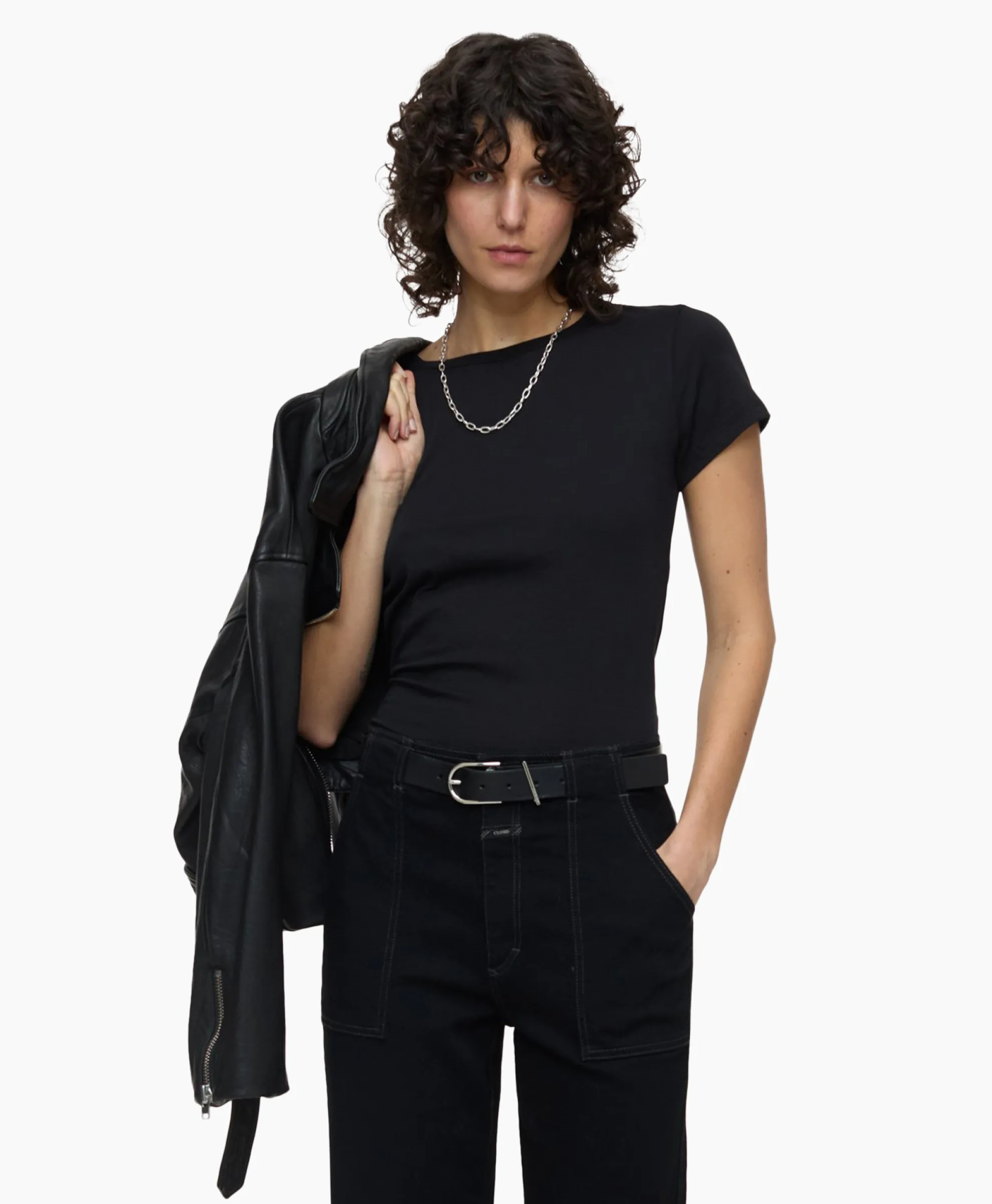 Closed T-Shirt Korte Mouw Crew Neck Short Sleeve Zwart