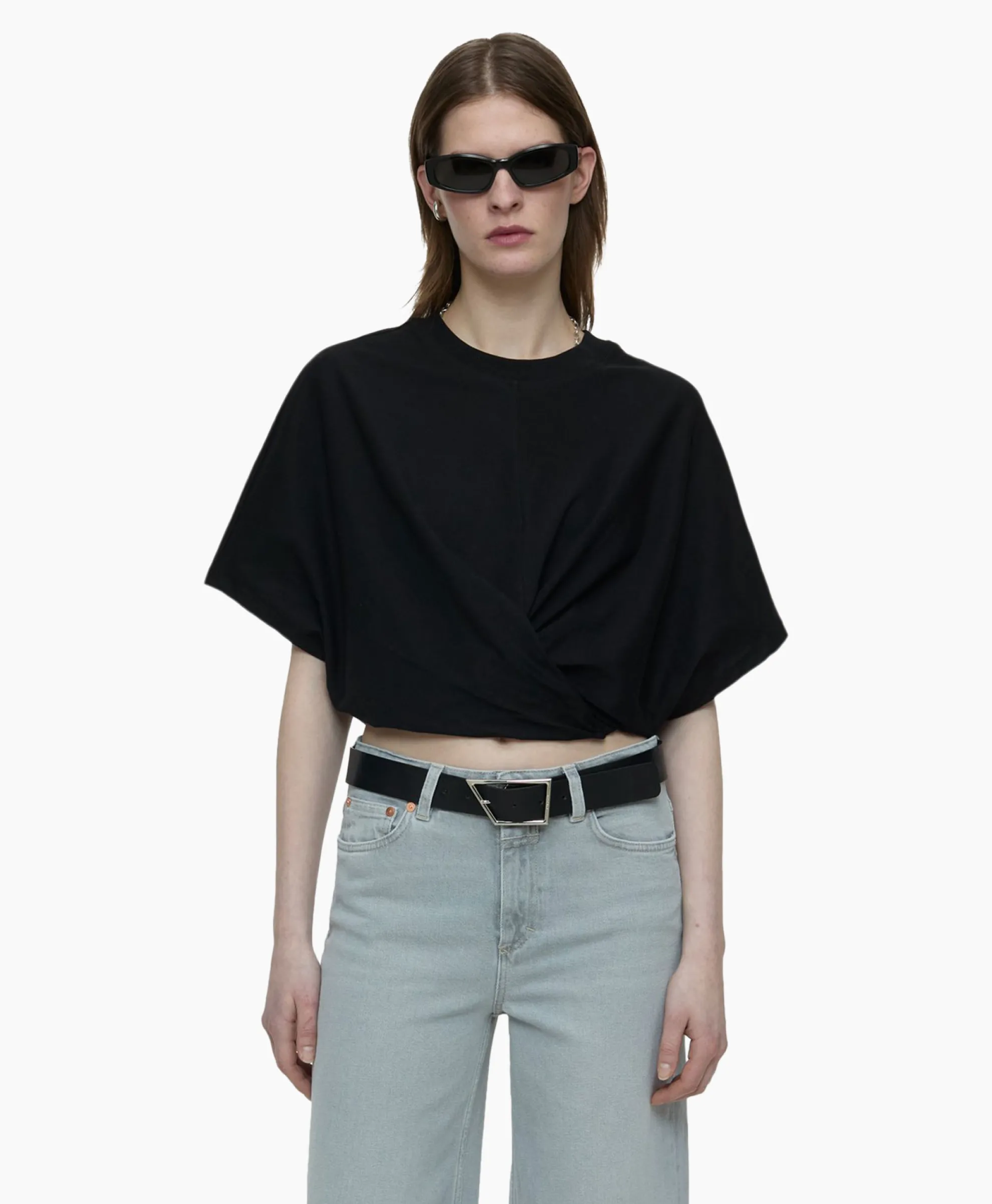 Closed T-Shirt Korte Mouw Wrap Zwart