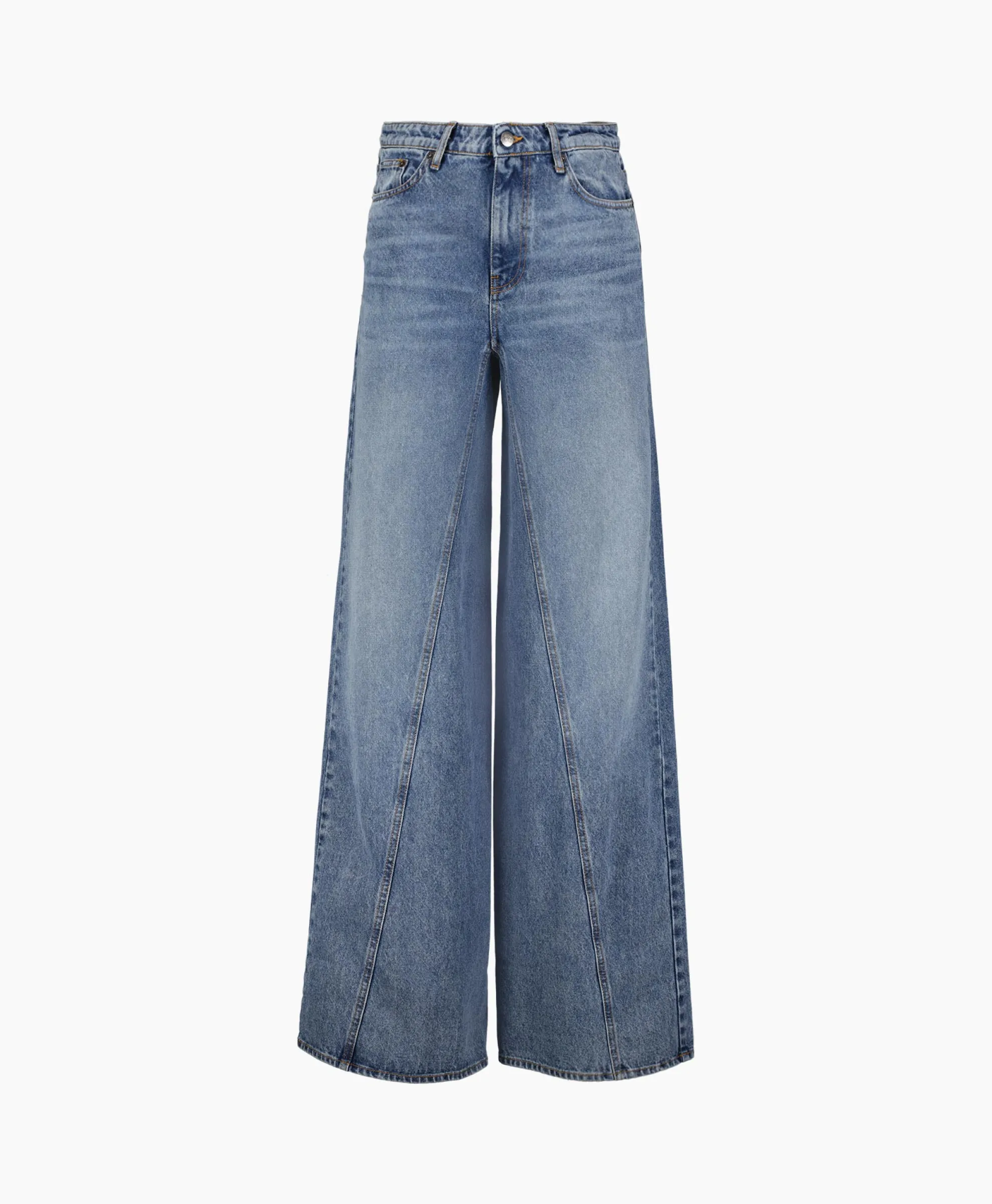 Co'Couture Jeans Vika Long Wide Seam Licht Blauw