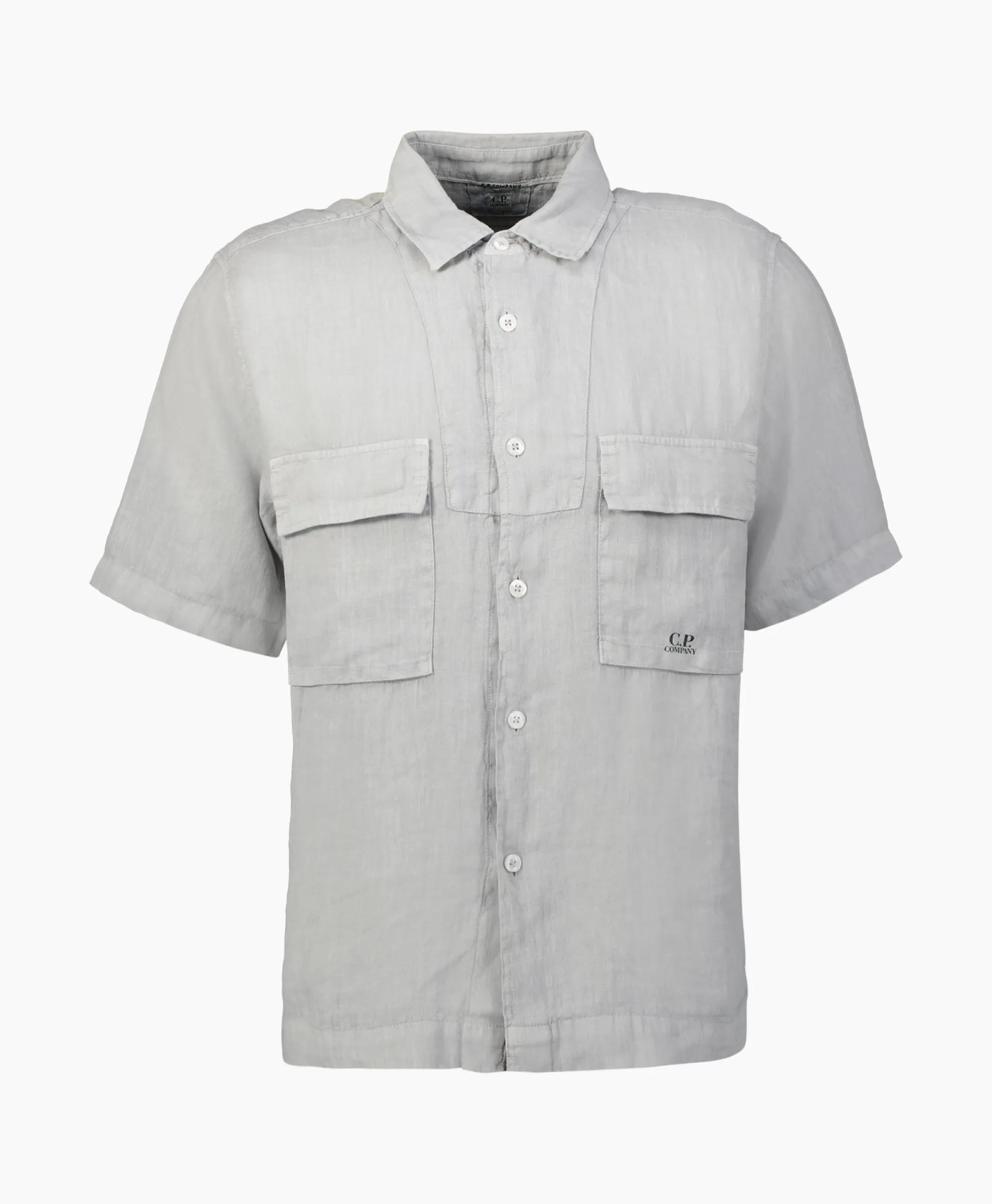 Cp Company Overhemd Linen Grijs