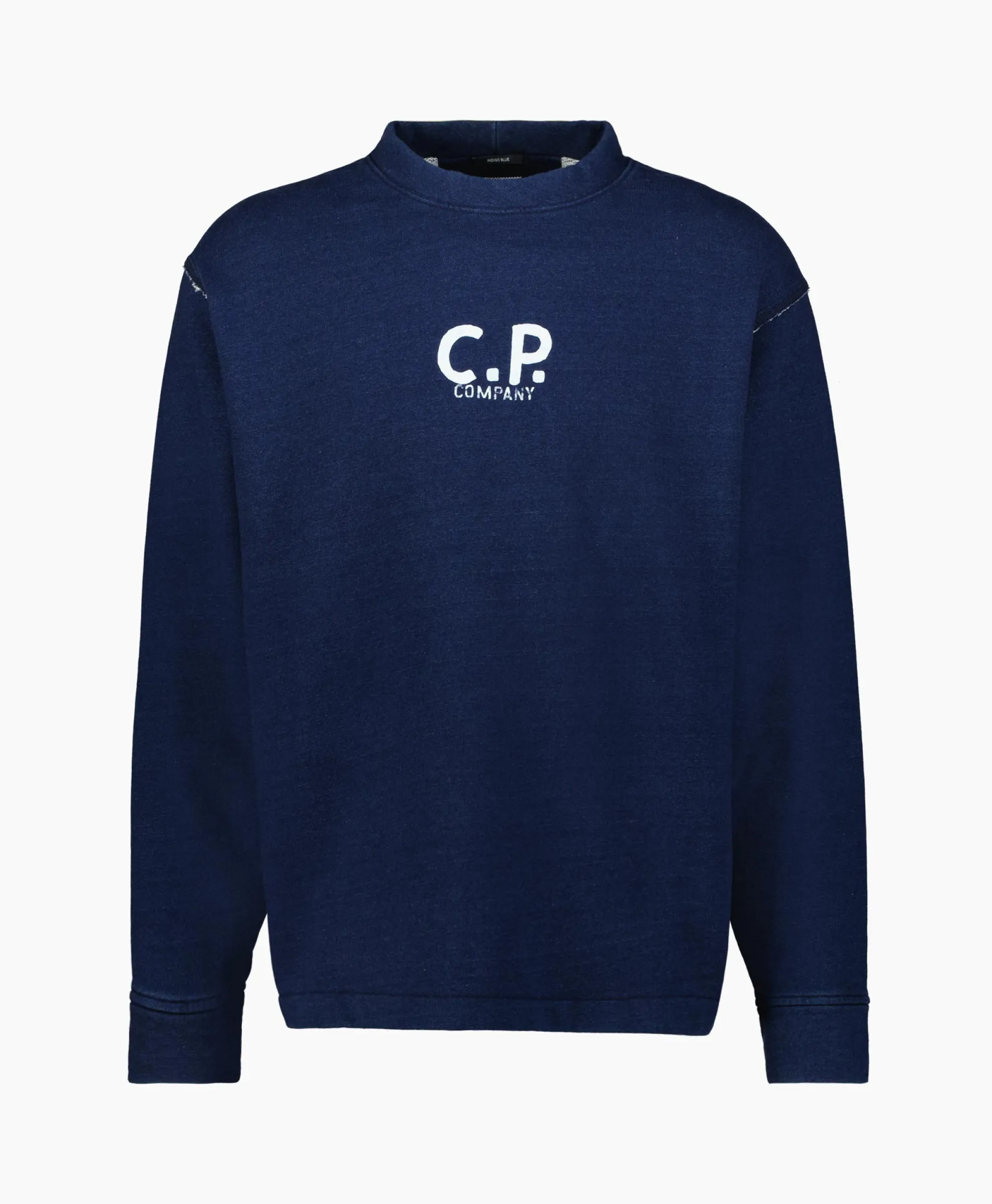 Cp Company Sweater Indigo Fleece Blauw