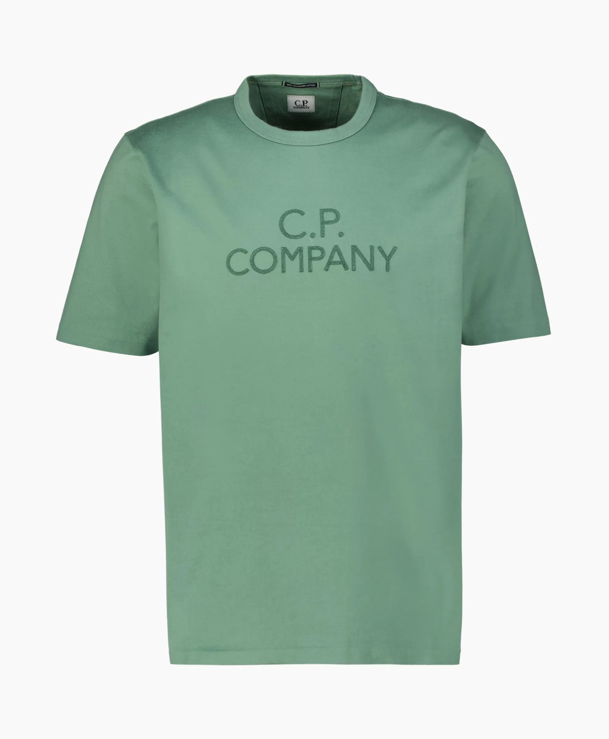 Cp Company T-Shirt Mercerized Jersey Twisted Logo Licht Groen