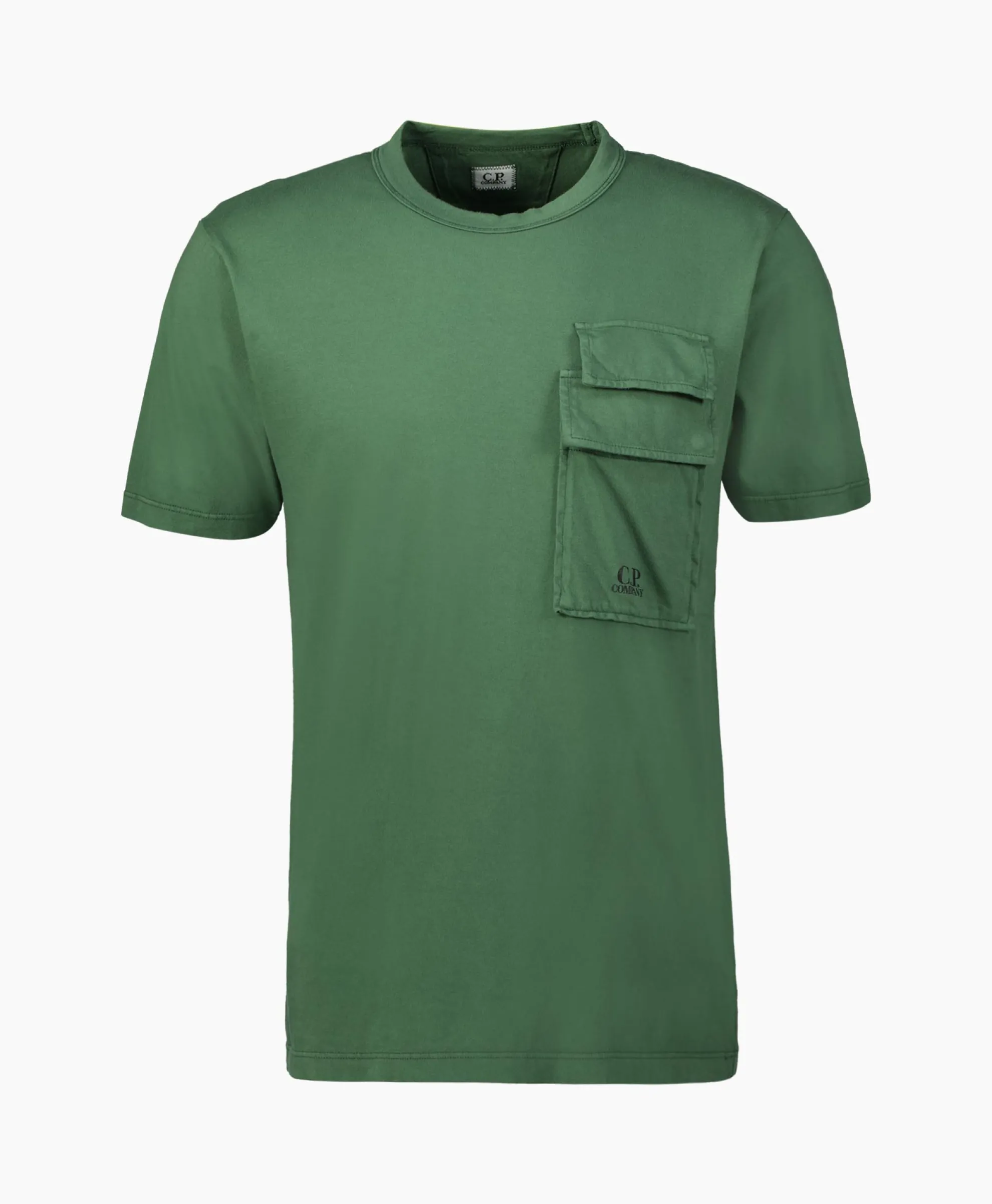 Cp Company T-Shirt Korte Mouw Jersey Flap Pocket Groen
