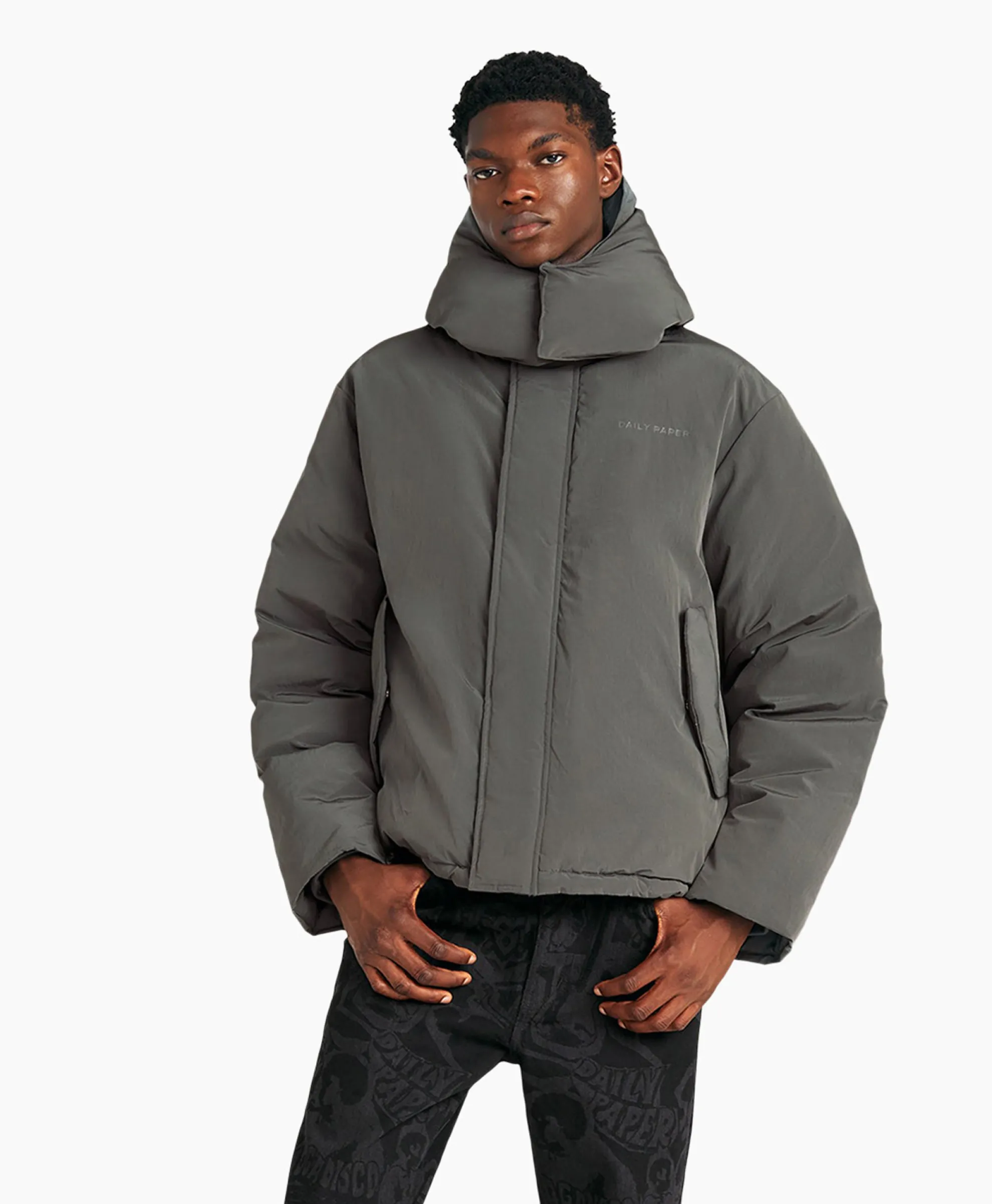 Daily Paper Gewatteerde Jas Joel Donkergrijs