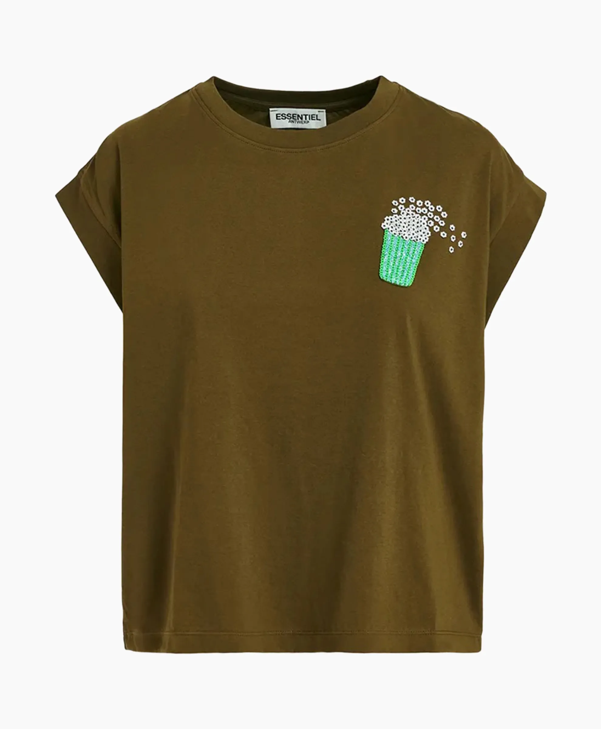 Essentiel Antwerp T-Shirt Korte Mouw Faustina Groen