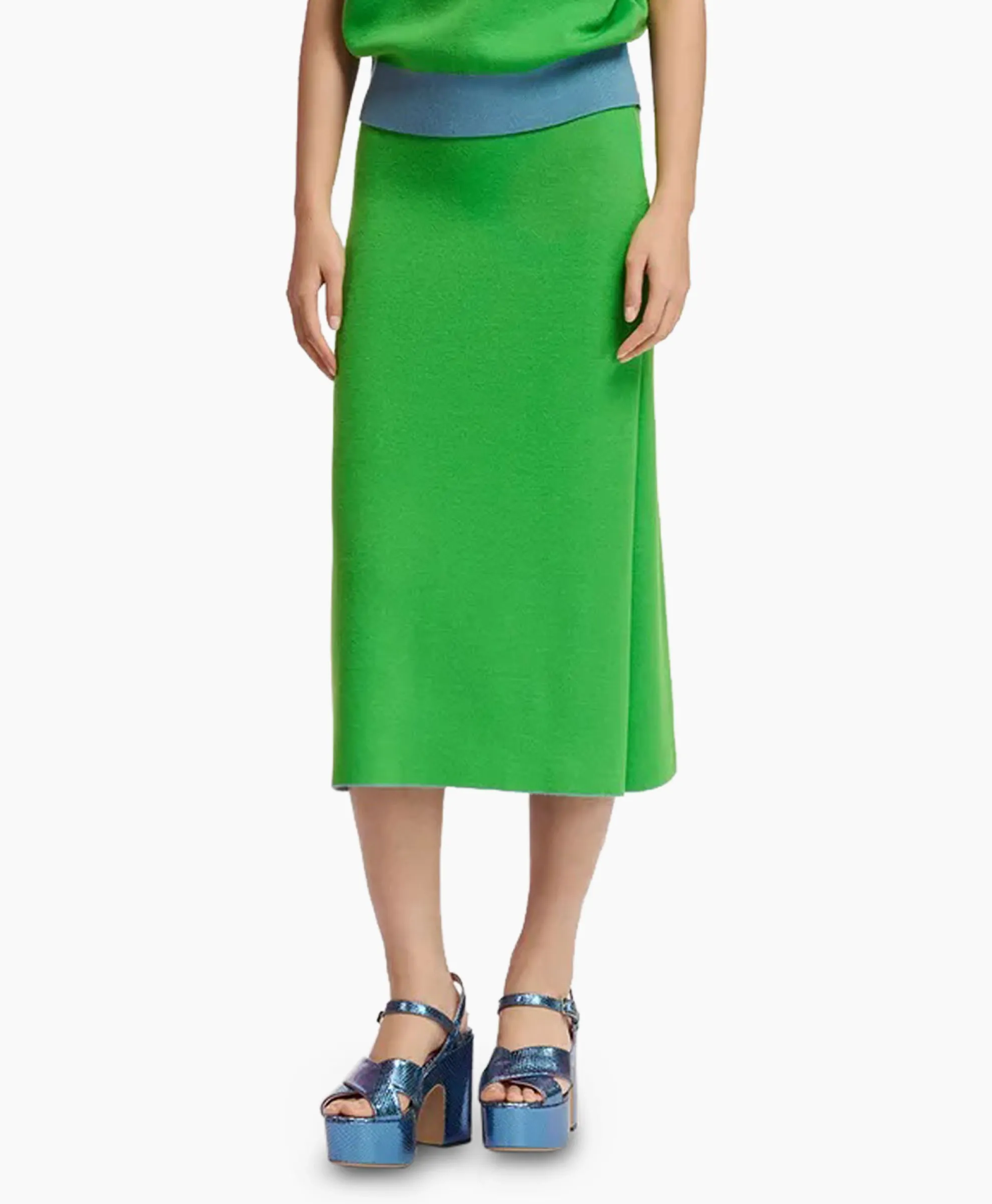 Essentiel Antwerp Midi Rok Folder Blauw