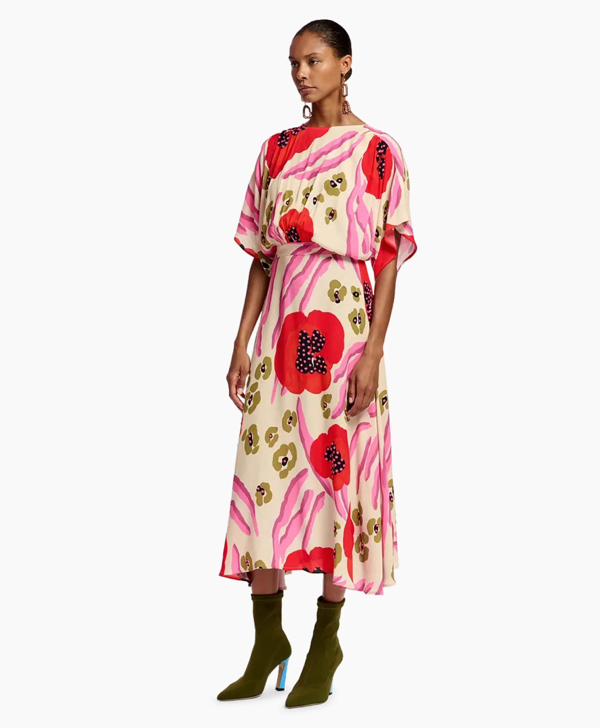 Essentiel Antwerp Midi Jurk Frikart Off White