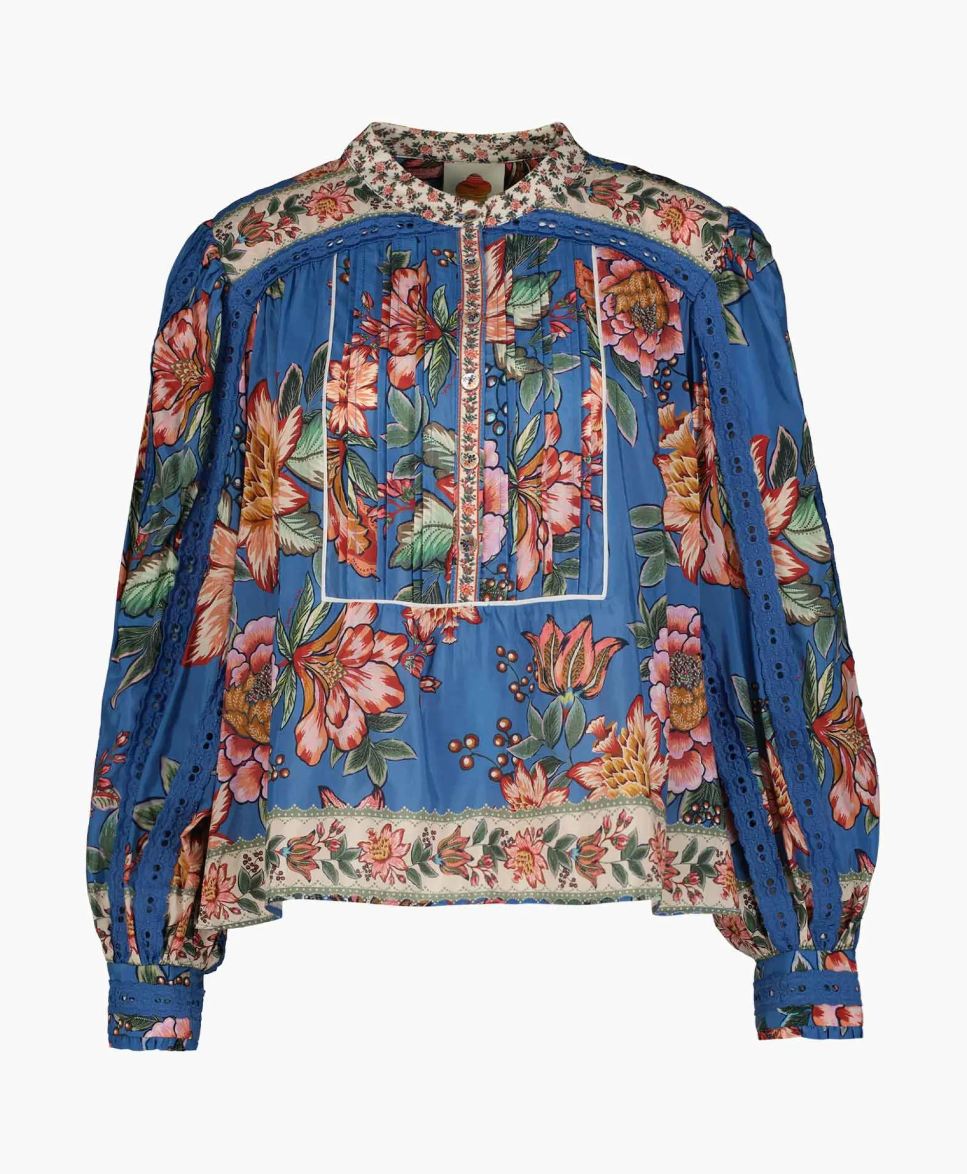 Farm Rio Blouse Wonderful Bouquet Blue Blauw