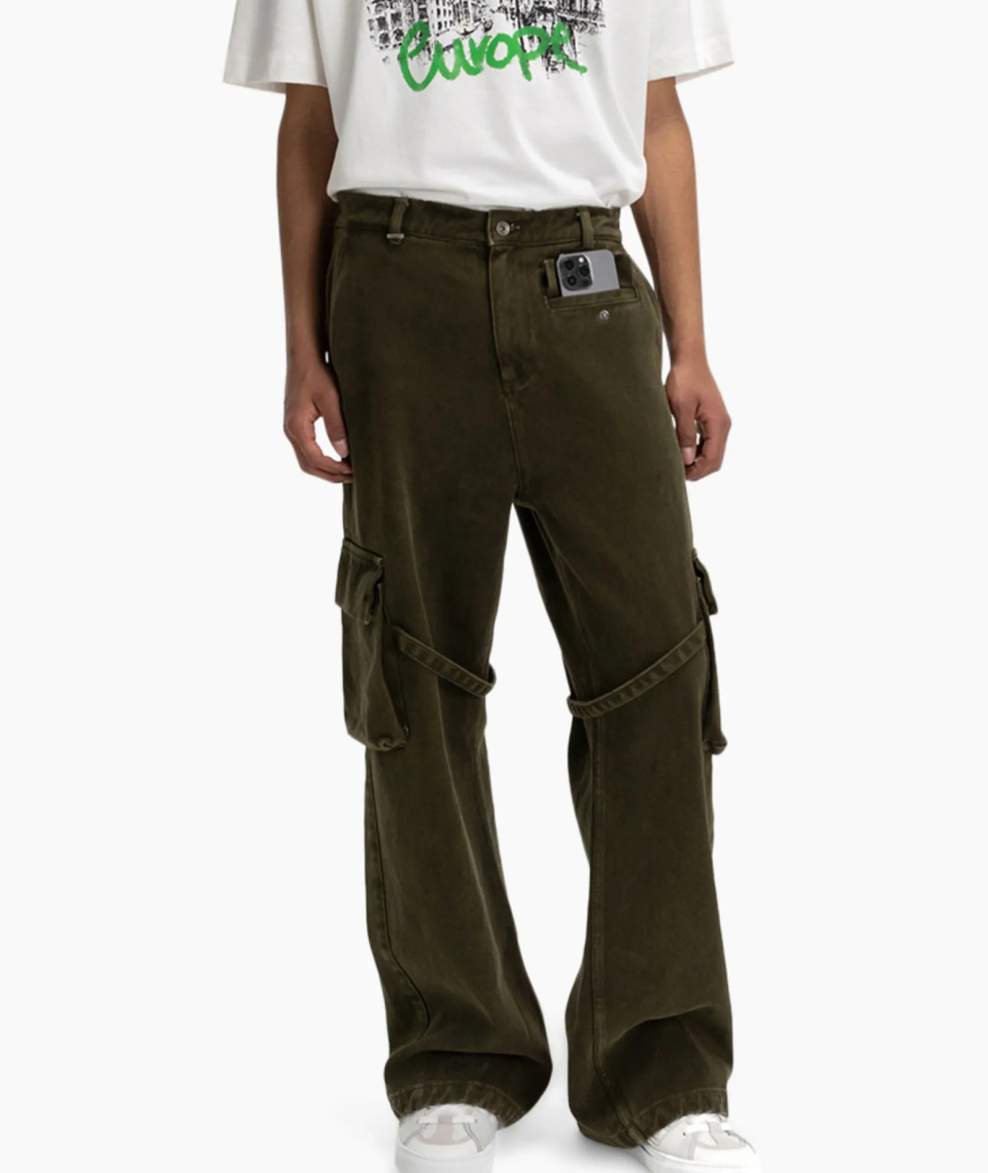 Flaneur Cargobroek Phone Pocket Groen