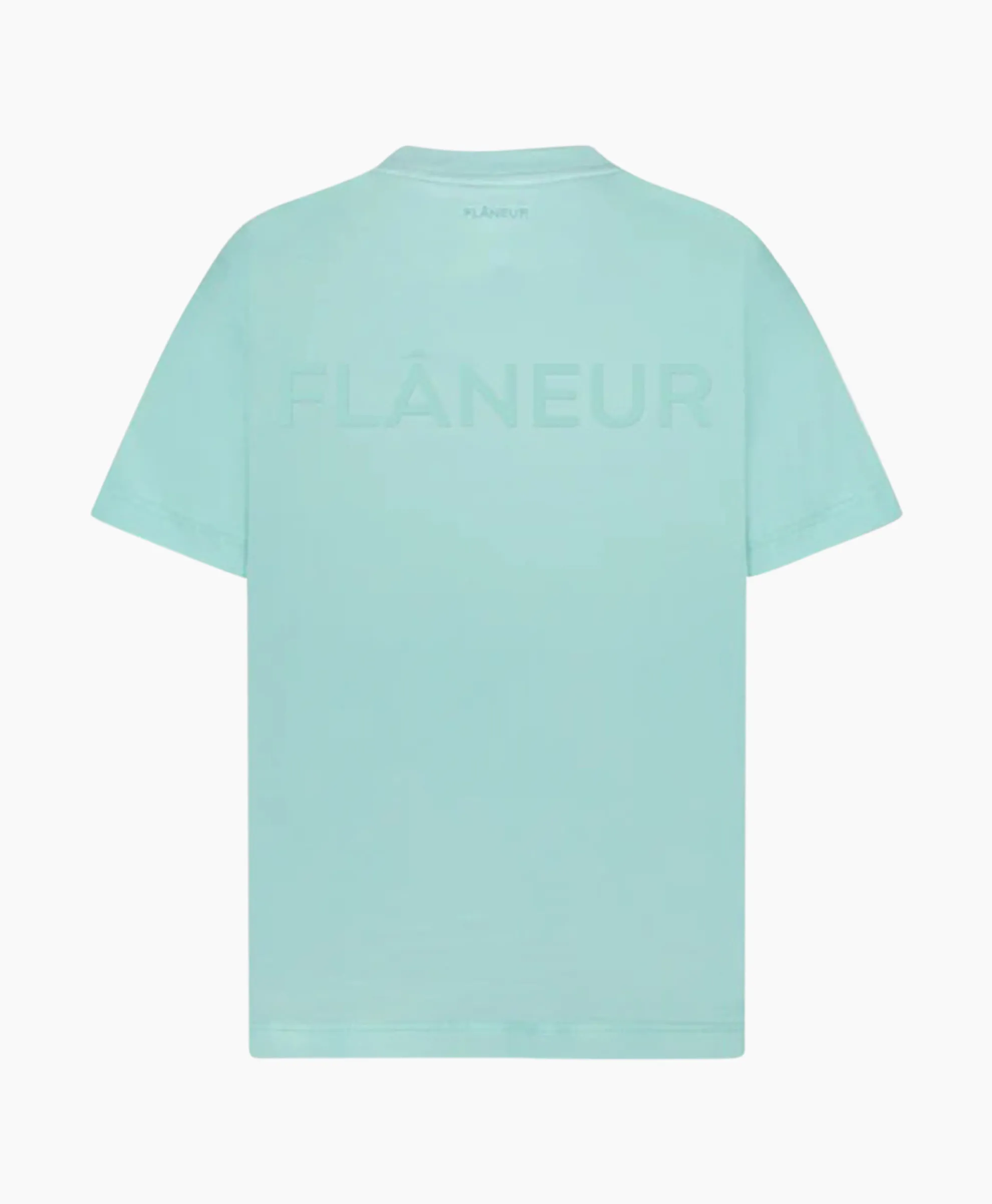 Flaneur T-Shirt Korte Mouw Tonal Logo Blauw