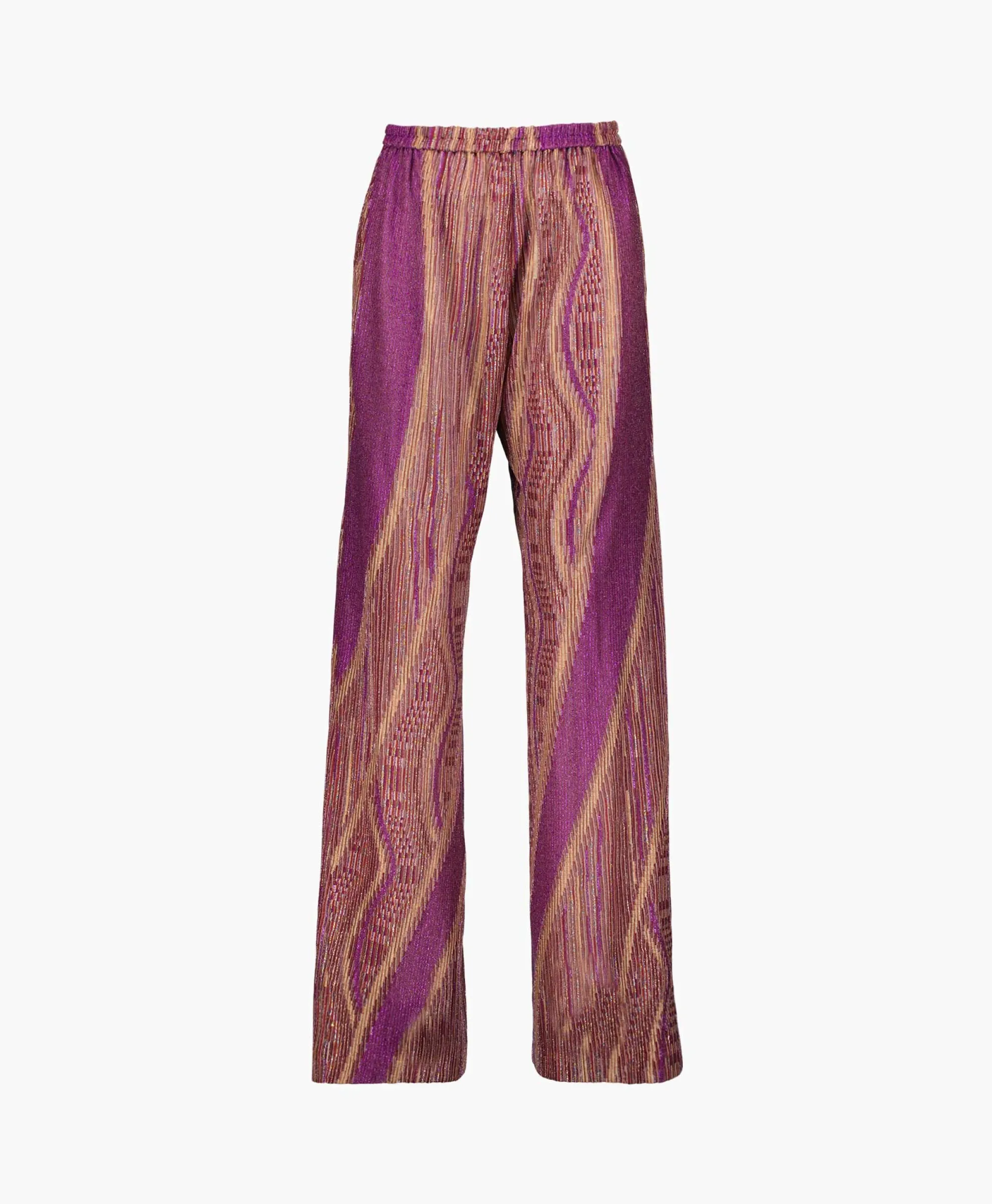 Forte_Forte Pantalon Lurex Jacquard Jersey Flared Paars