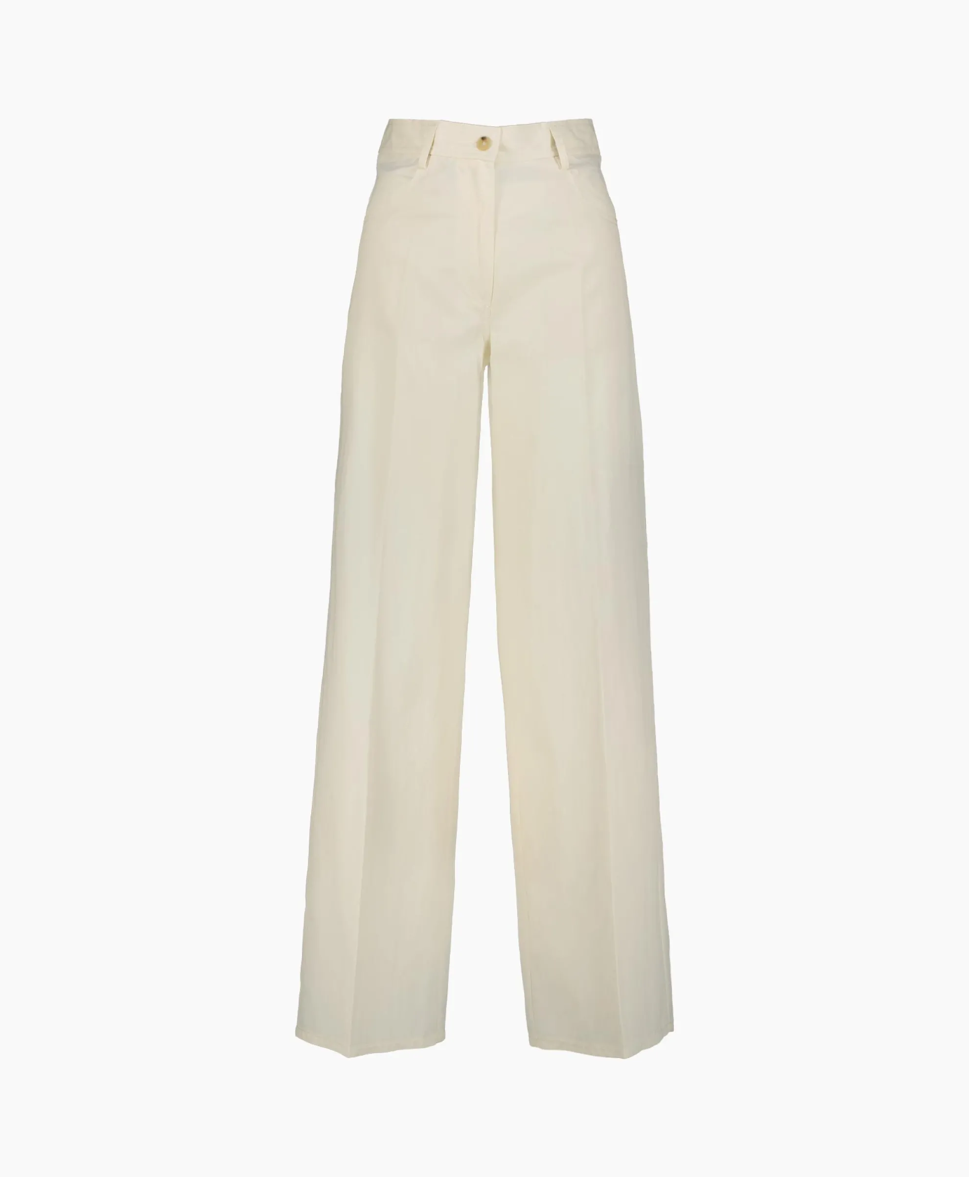 Forte_Forte Pantalon Viscose Cotton Chic Twill 5 Pockets Ecru