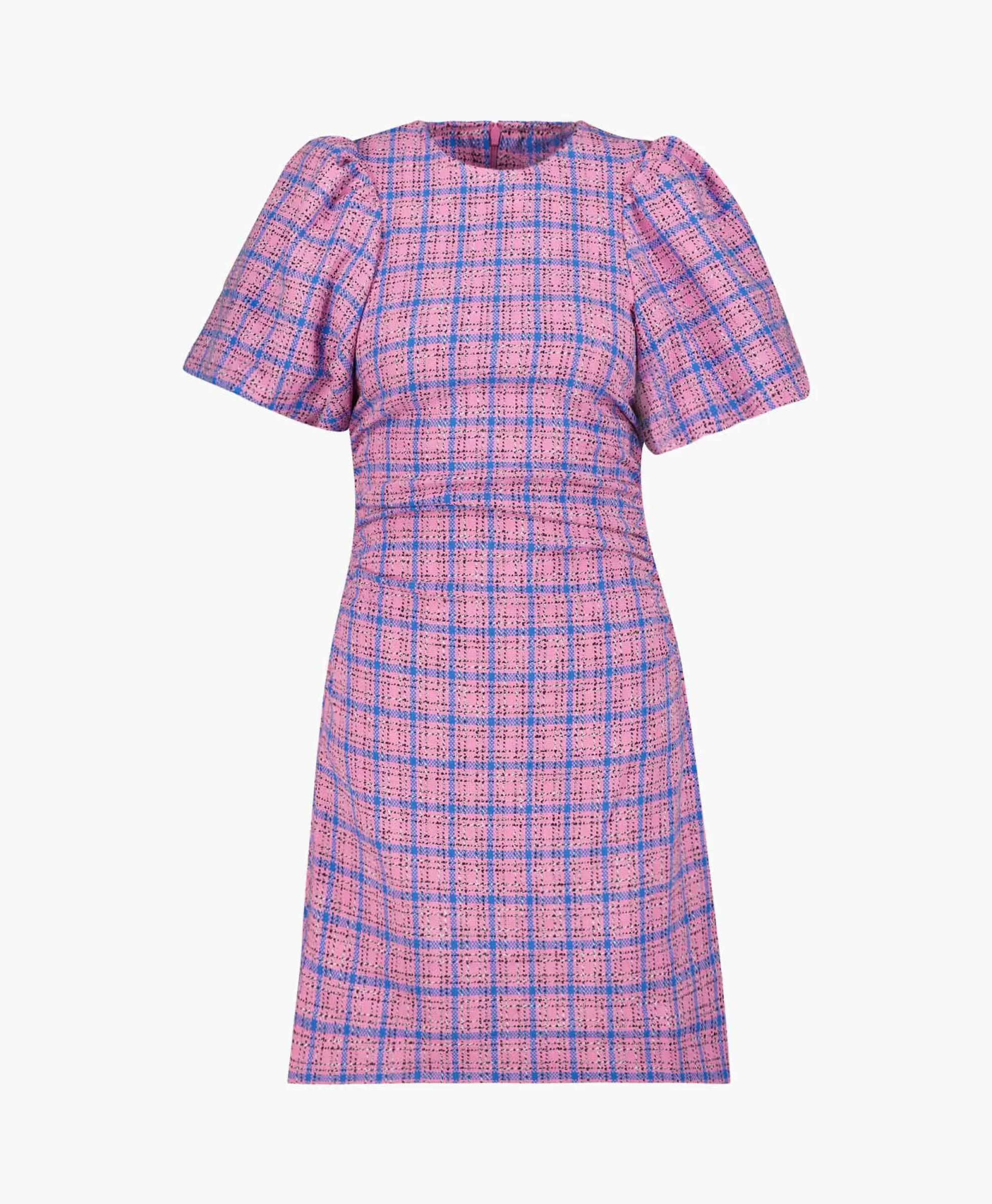 Ganni Mini Jurk Check Suiting Dress Pink