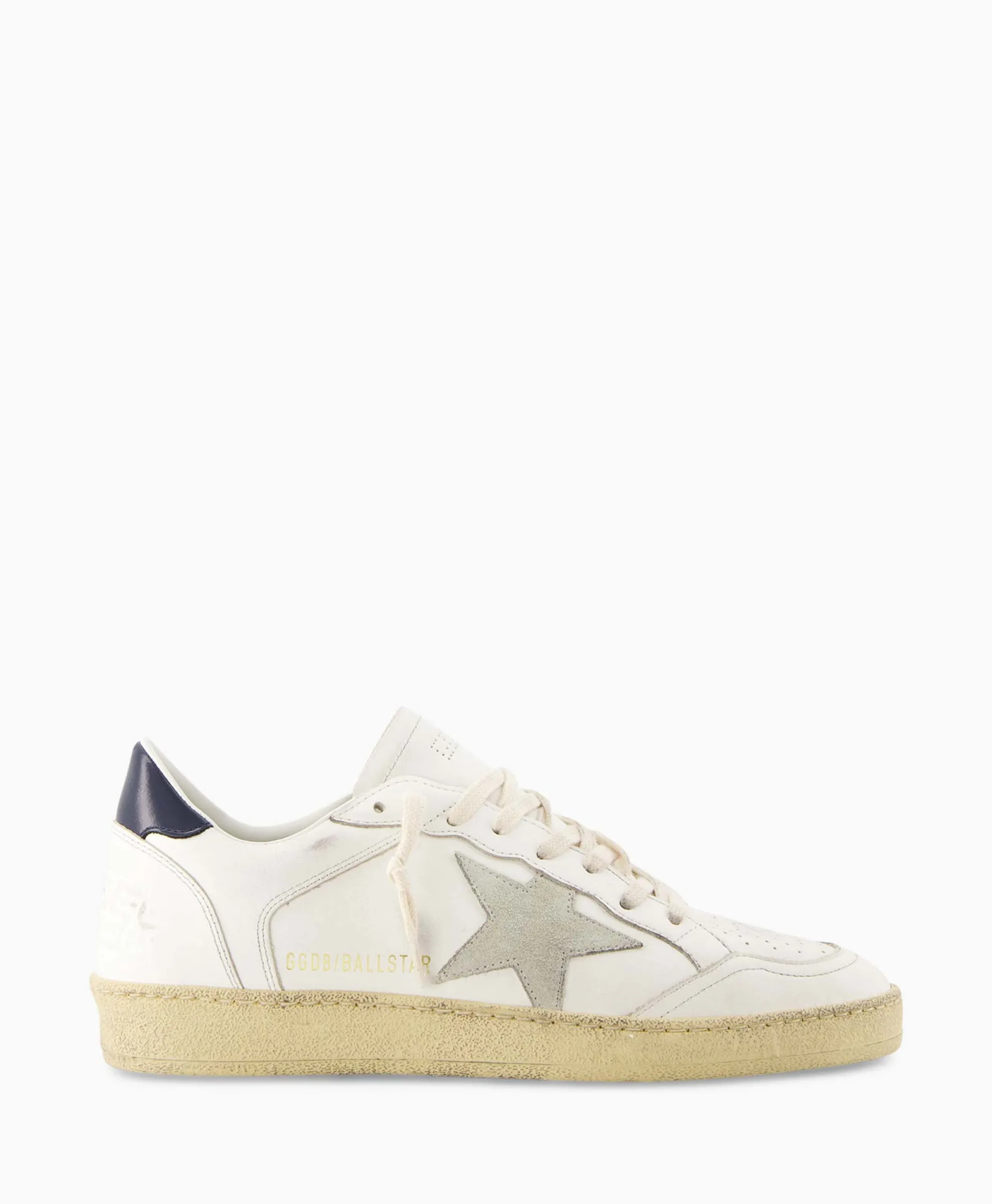 Golden Goose Sneaker Ballstar Leather Upper Suede Star Shiny Le Off White
