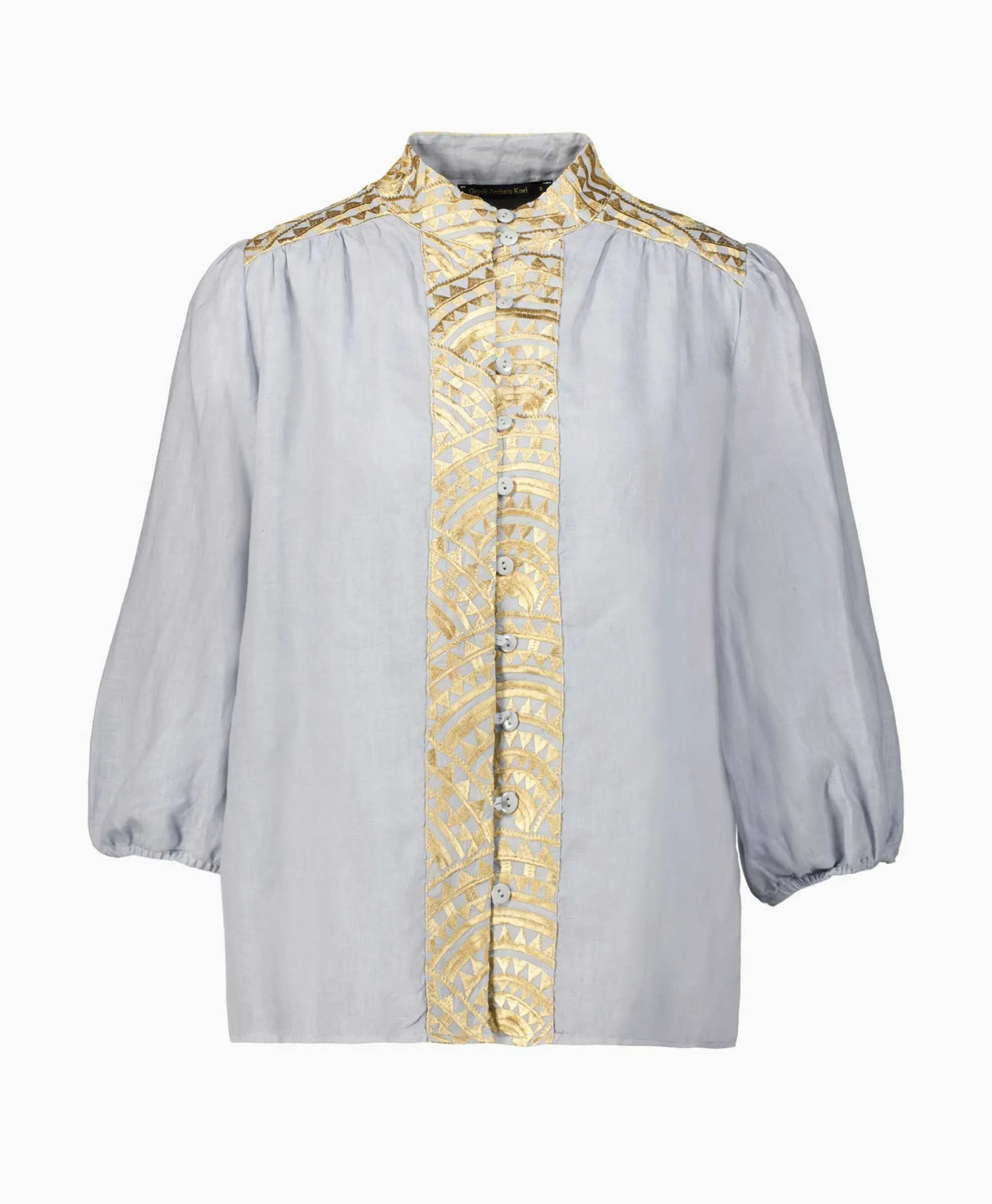 Greek Archaic Kori Top New All Over 3/4 Sleeves Licht Grijs