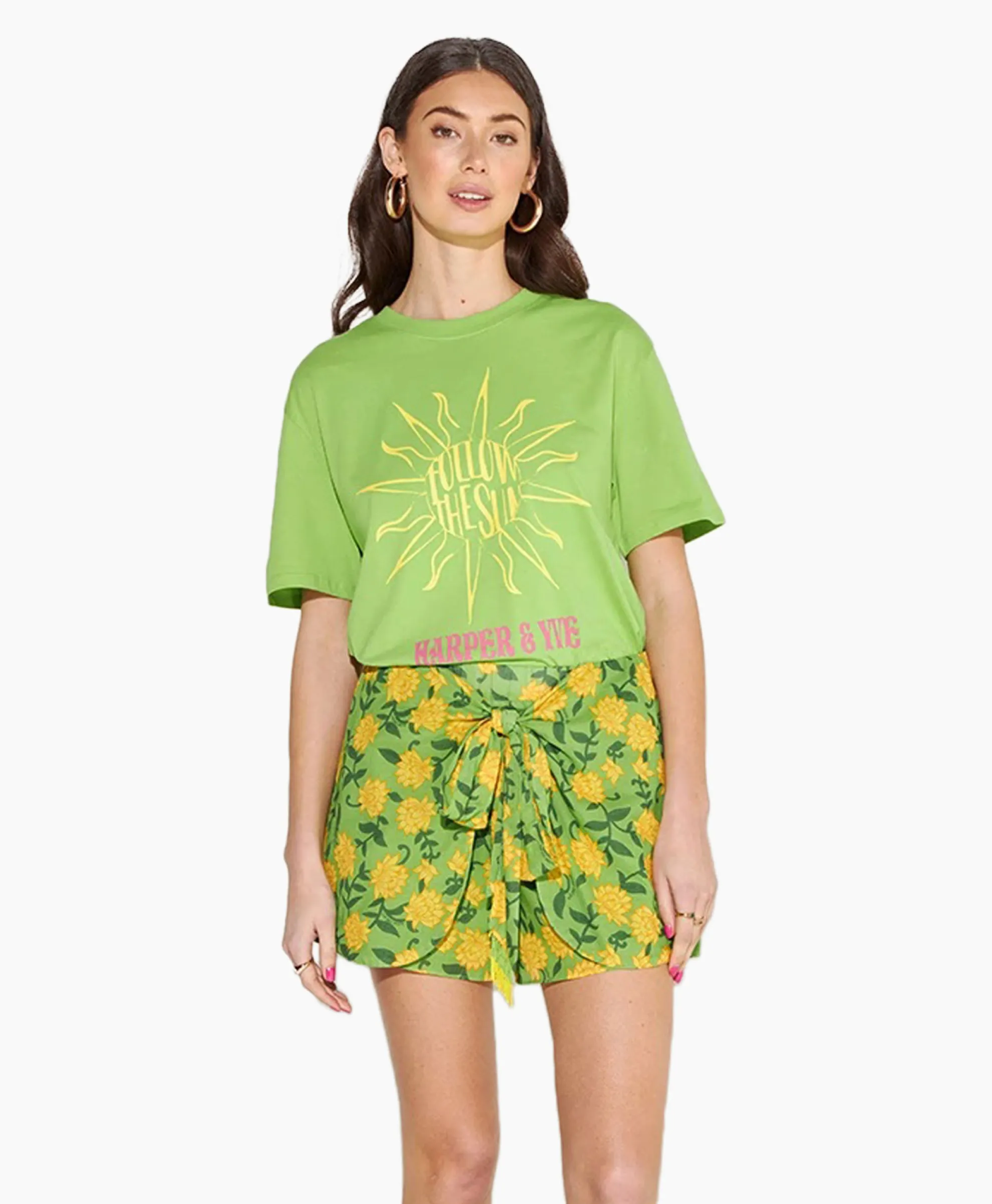 Harper & Yve T-Shirt Korte Mouw Followthesun-Ss Groen