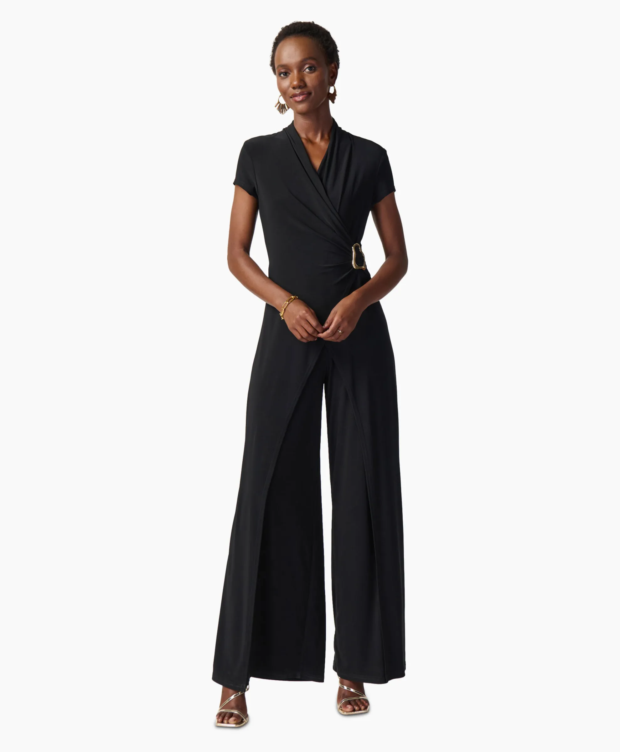 Joseph Ribkoff Jumpsuit Korte Mouwen Zwart