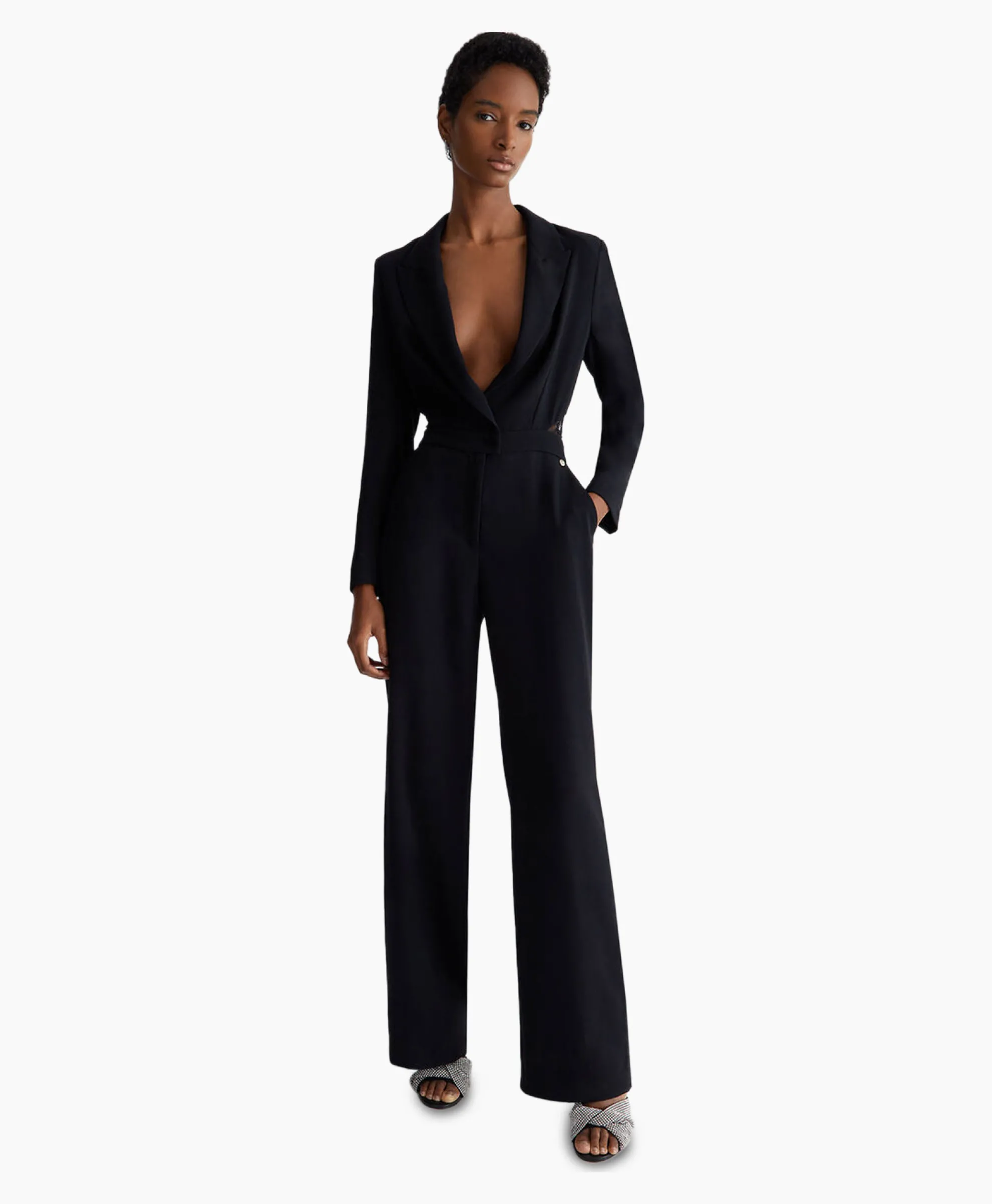 Liu Jo Jumpsuit Tuta Cut-Out C/Pizzo Zwart