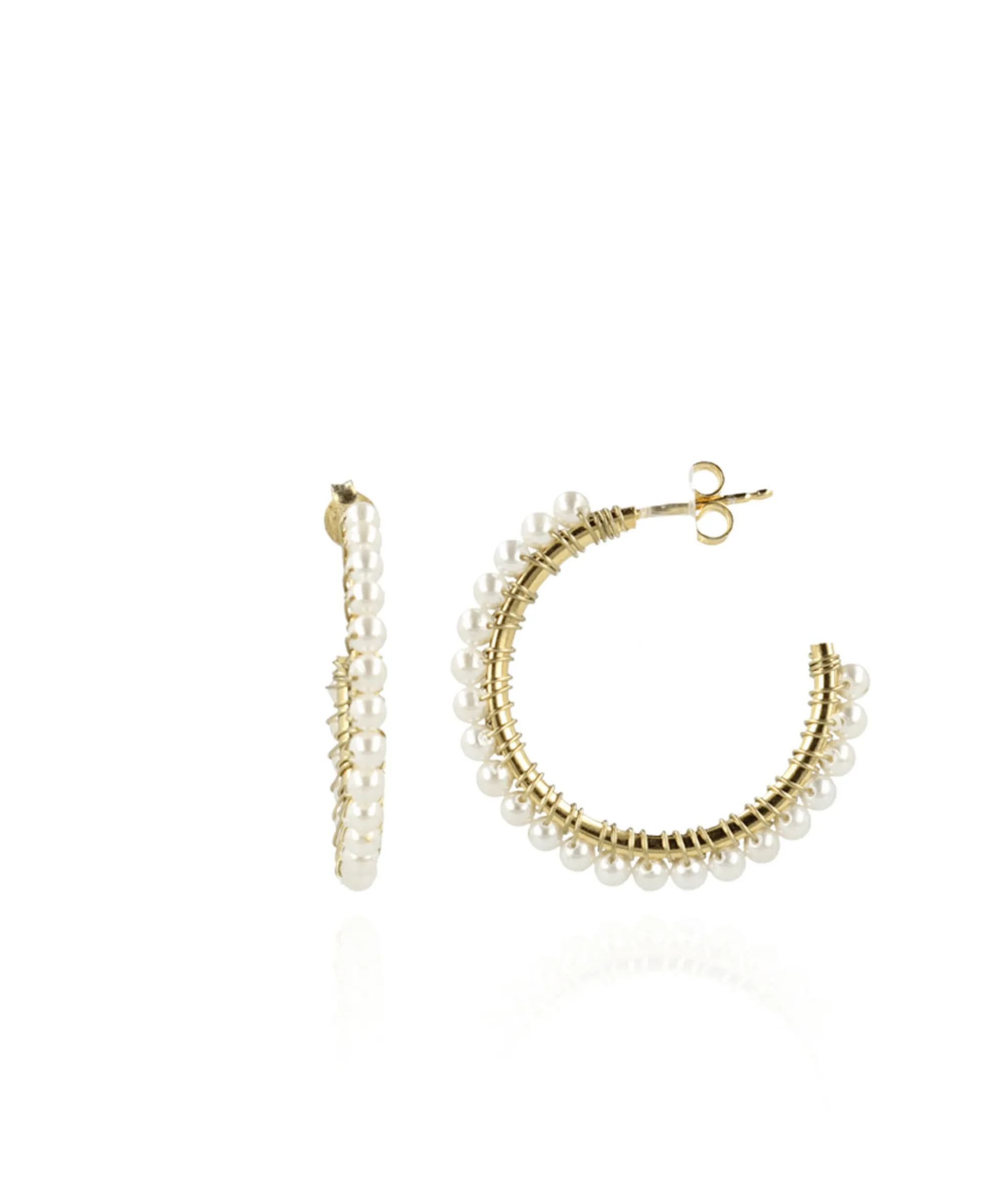 Lott. Gioielli Oorbellen Cl Hoop With Pear Off White