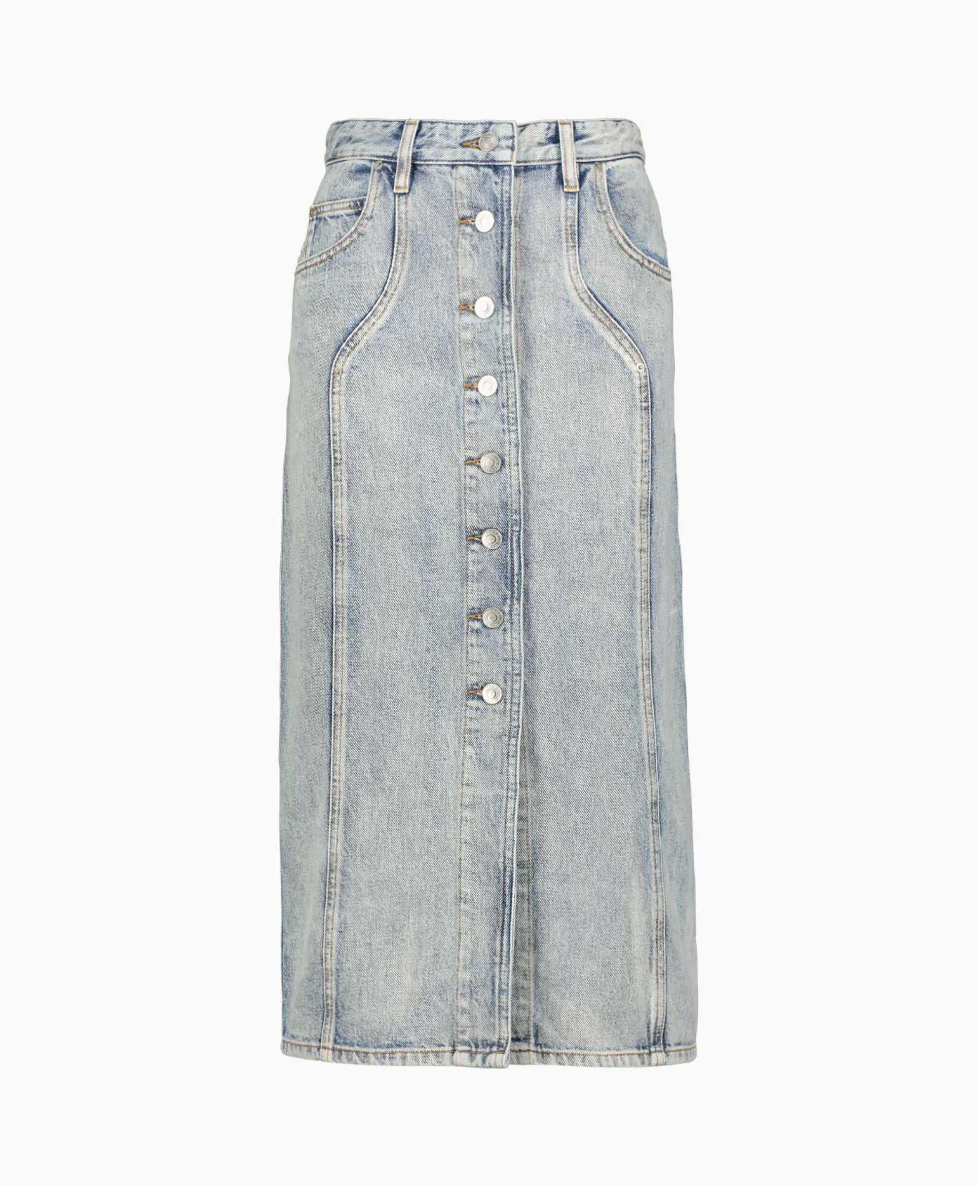 Marant Etoile Midi Rok Vandy-Ga Blauw