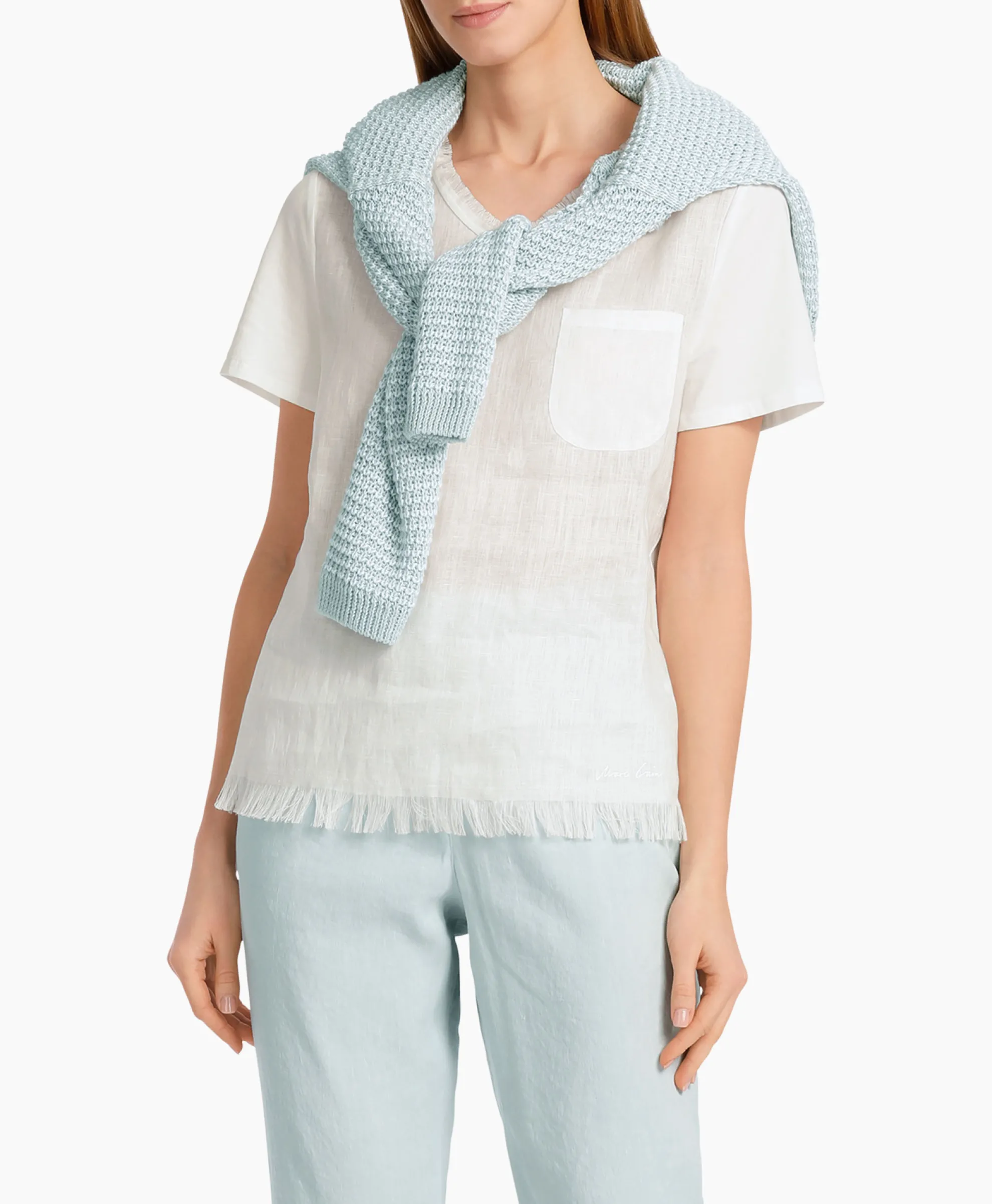 Marccain Collectie T-Shirt Wc 48.41 J79 Off White