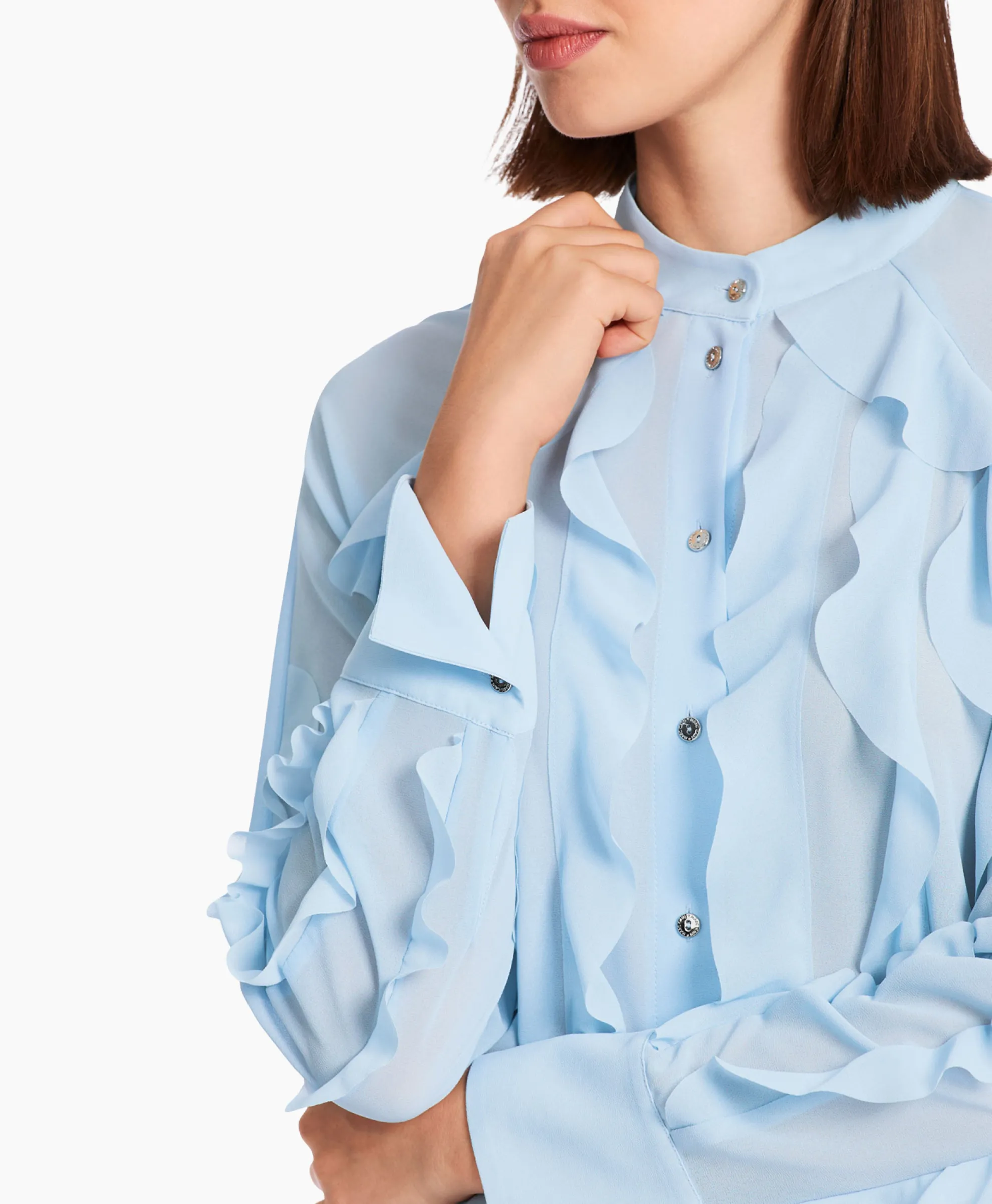 Marccain Collectie Blouse Wc 51.27 W44 Licht Blauw