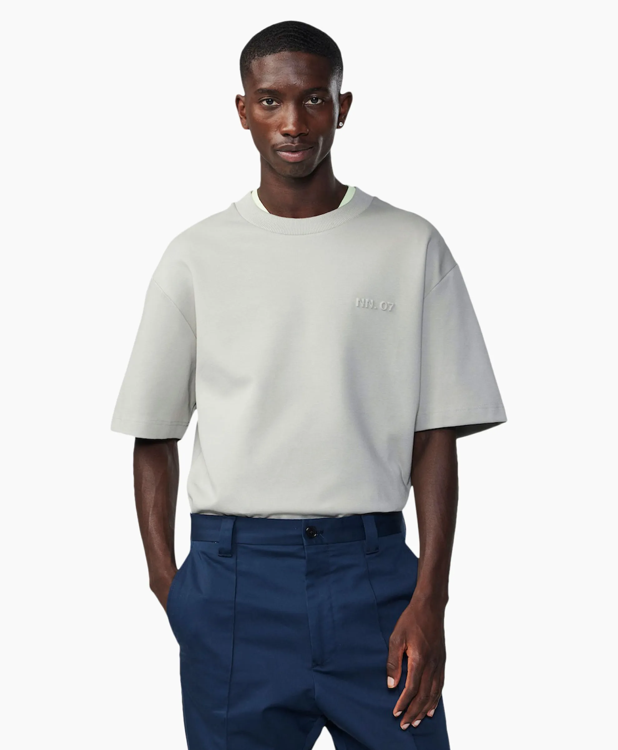 Nn07 T-Shirt Nat Logo Tee Beige