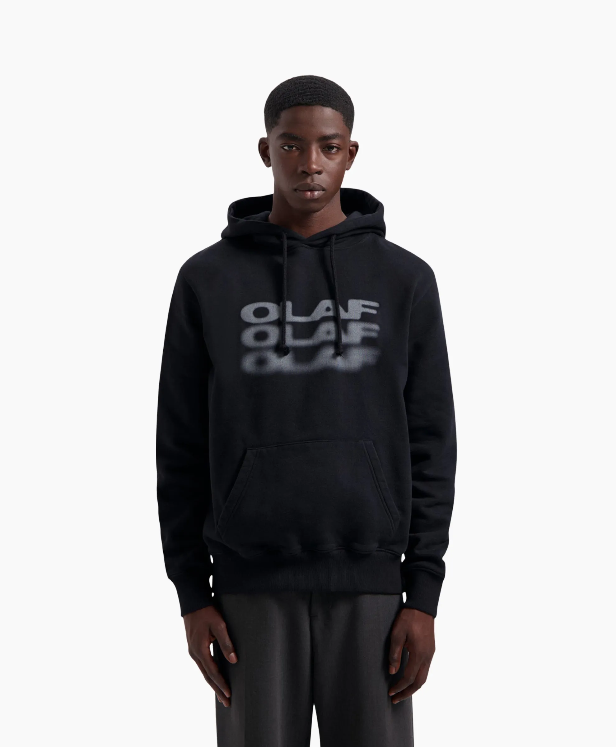 Olaf Hussein Hoodie Blur Logo Zwart