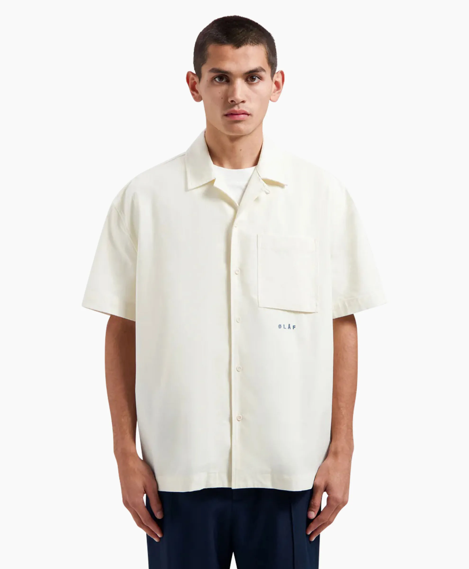 Olaf Hussein Overshirt Cotton Linen Ss Ecru