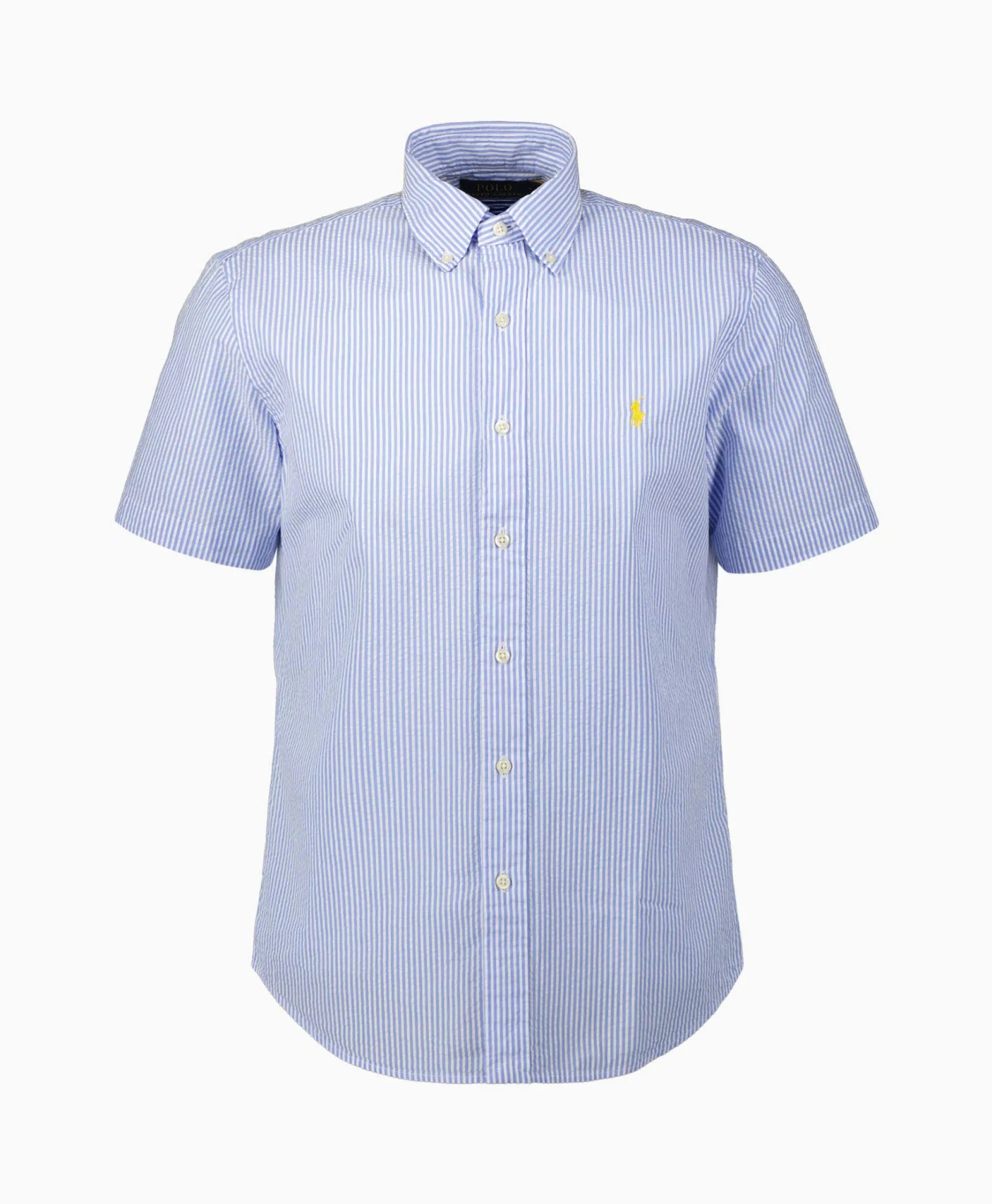 Ralph Lauren Overhemd Seersucker Short Sleeve Licht Blauw