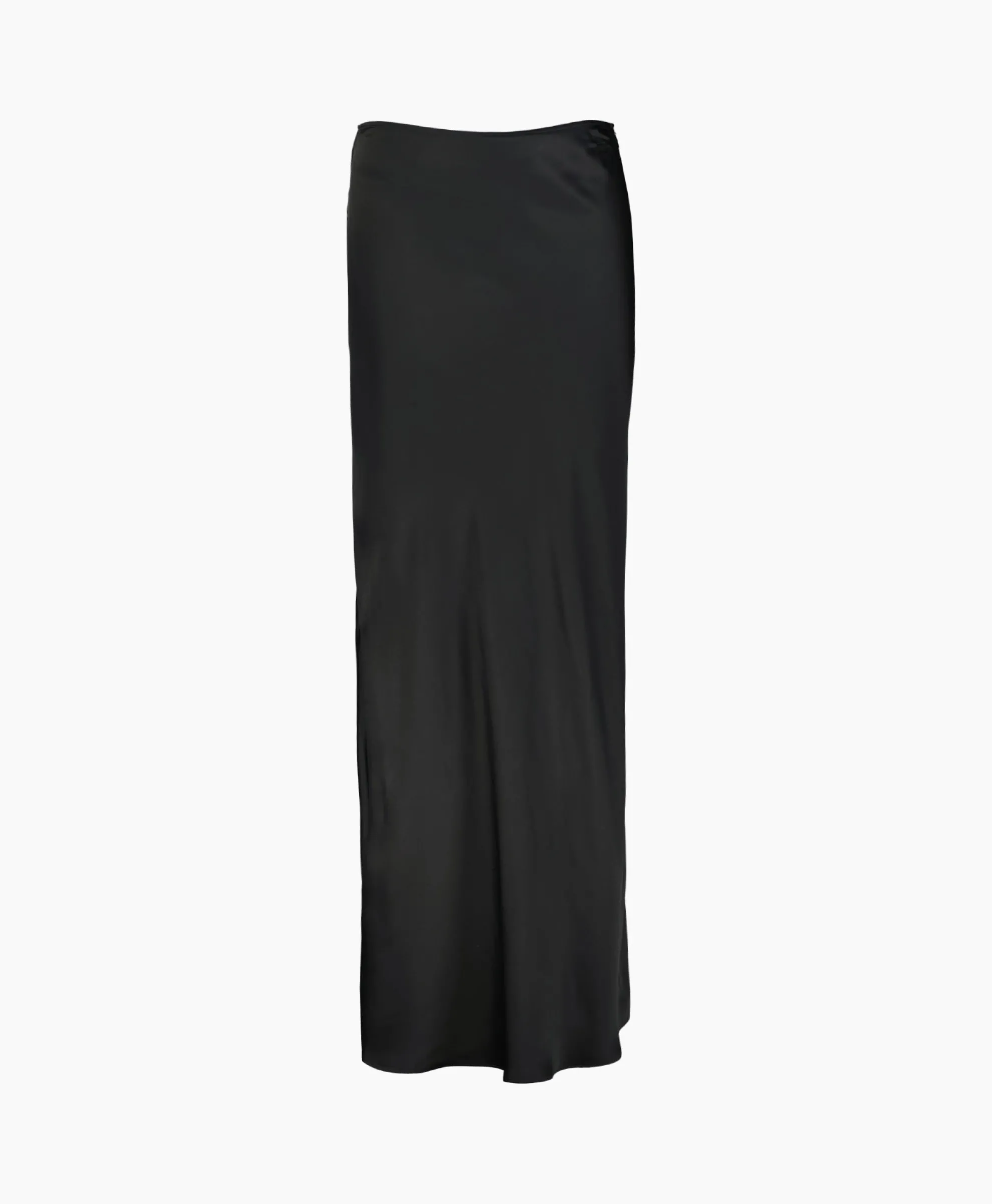 Rohe Midi Rok Long Satin Zwart
