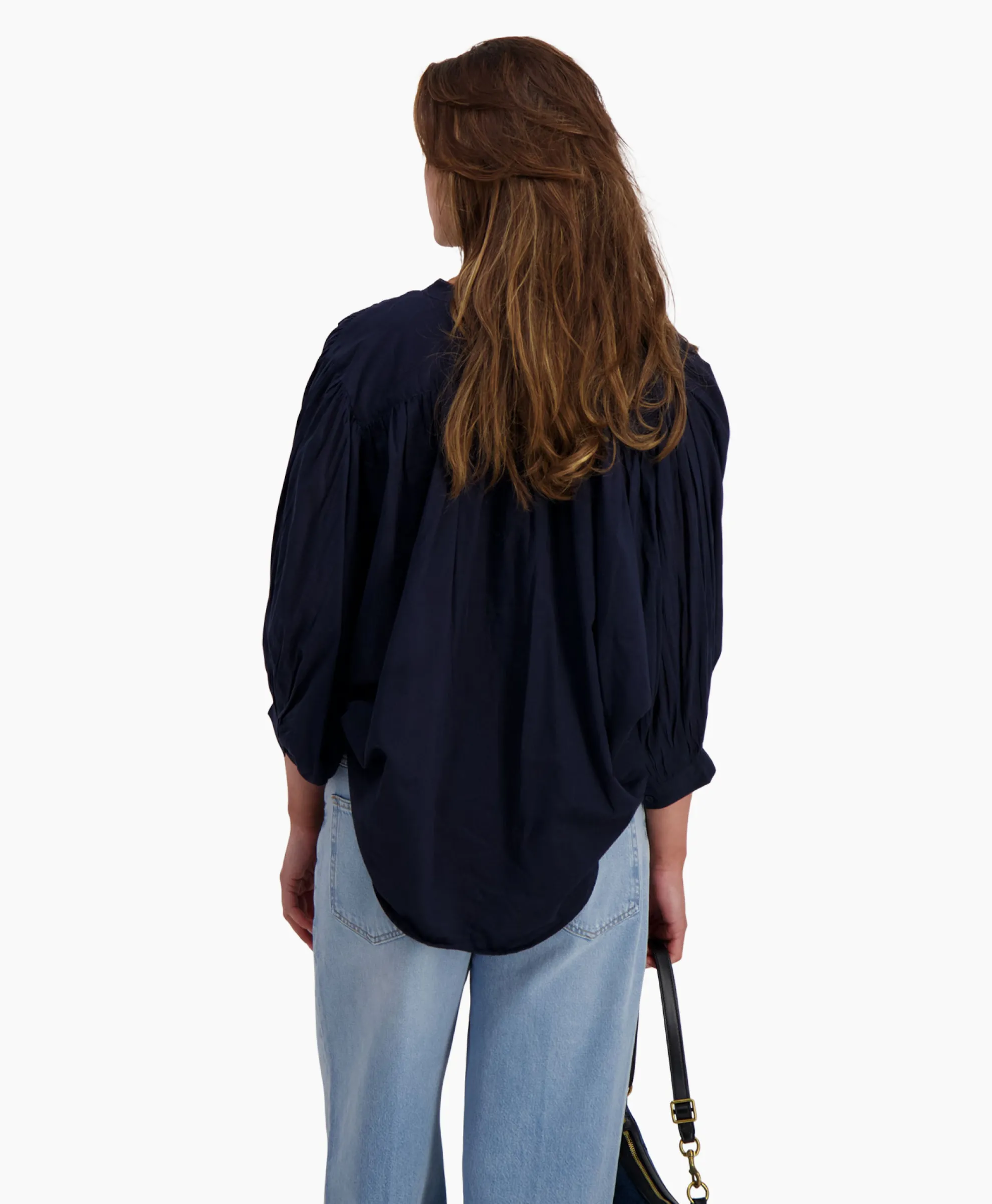 Sea Me Happy Blouse Balloon Donker Blauw