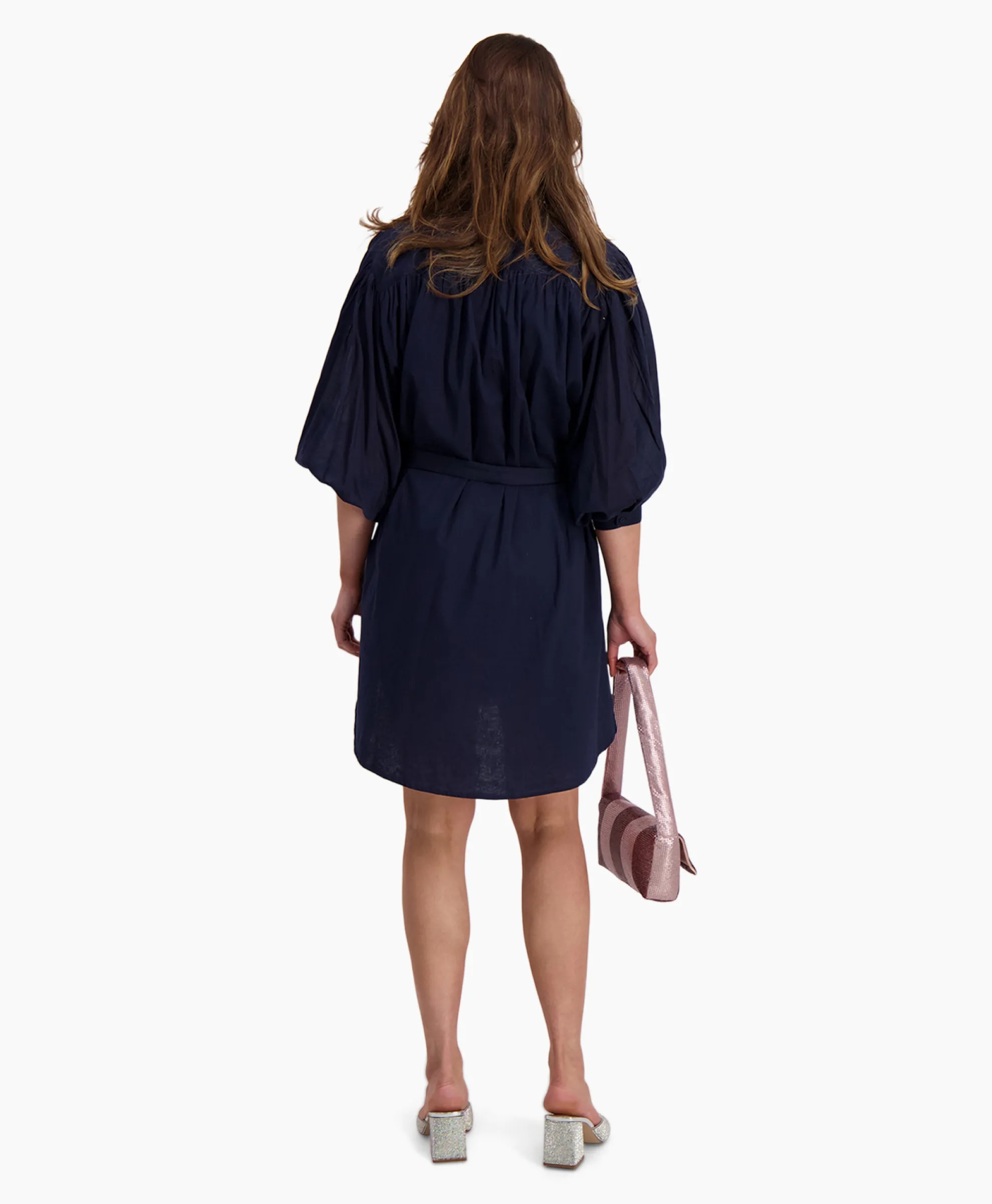 Sea Me Happy Mini Jurk Balloon Short Double Layered Donker Blauw