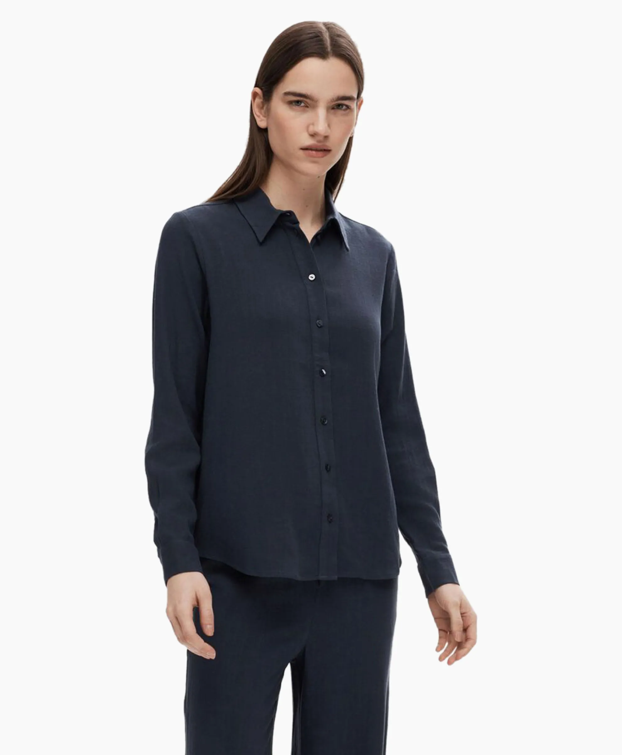 Selected Femme Blouse Viva Ls Shirt Noos Donker Blauw