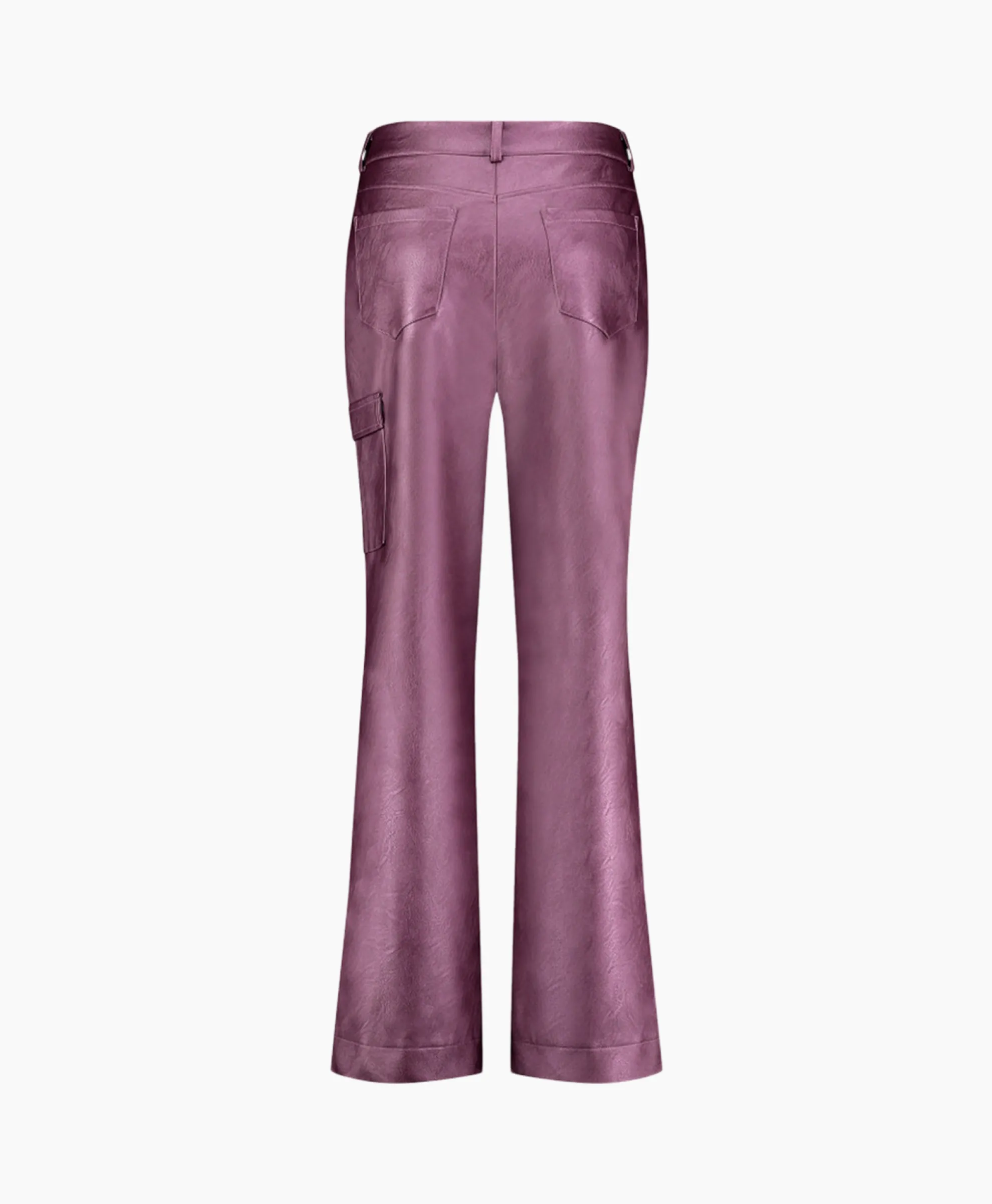 Studio Anneloes Broek Selina Metallic Leather Trousers Paars
