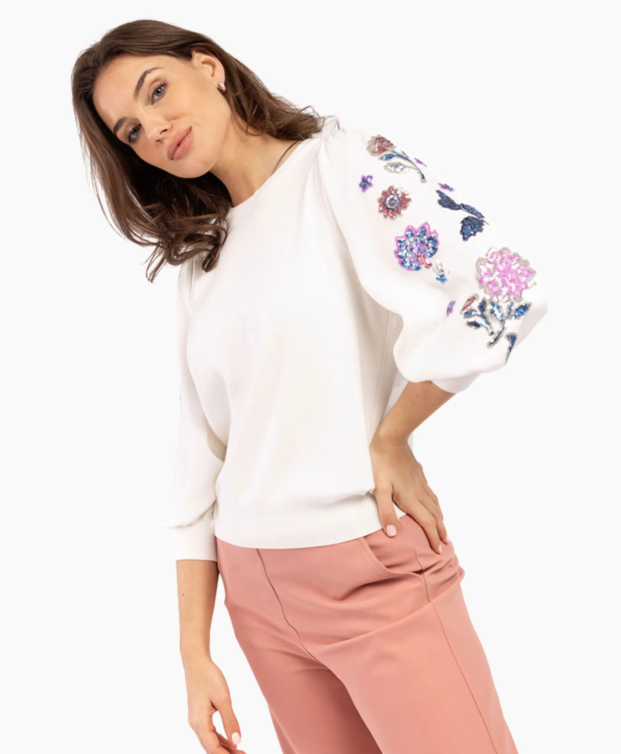 Studio Anneloes Pullover Hollie Embroidery Ecru