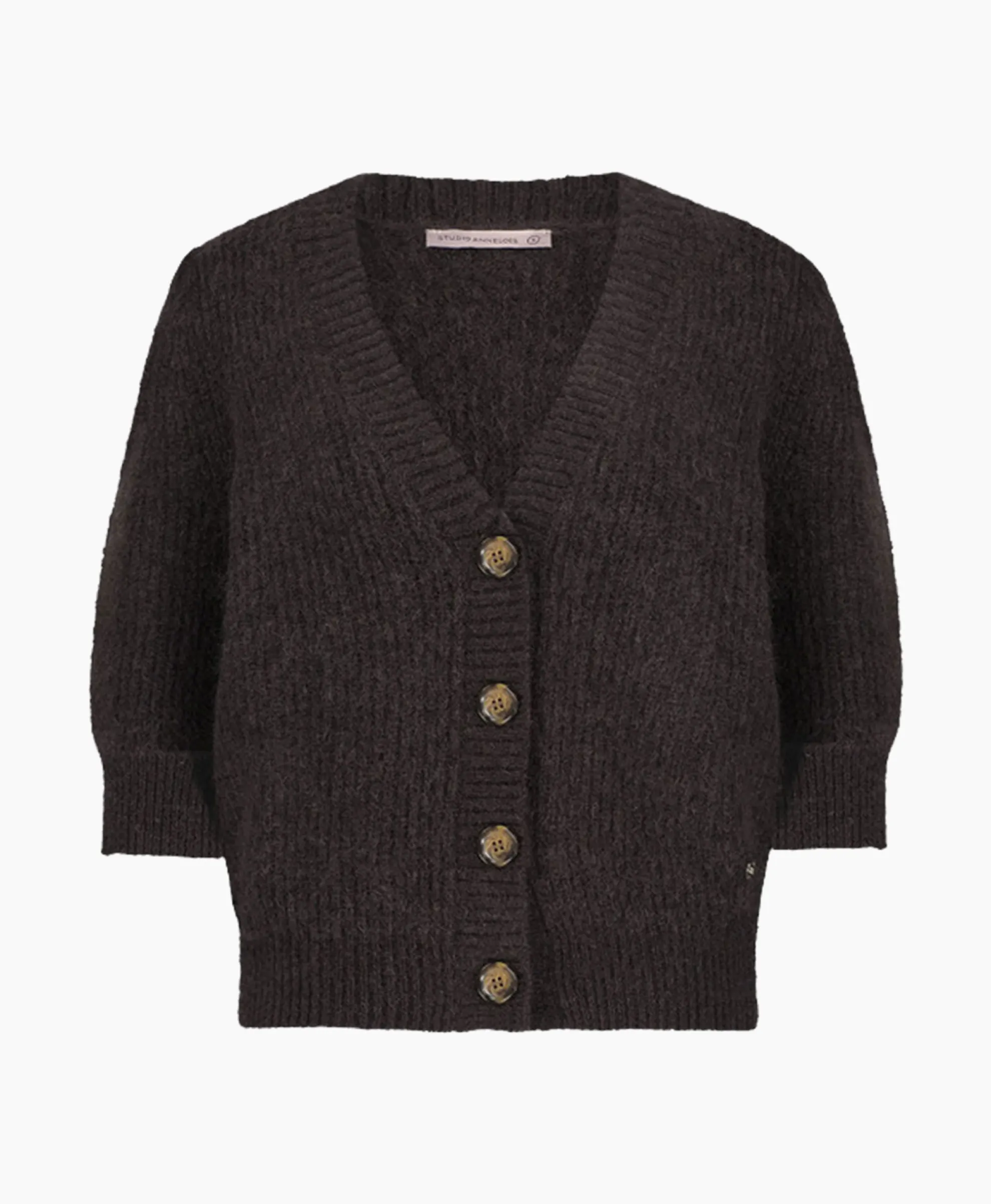 Studio Anneloes Vest Mandy Mohair Cardigan Bruin