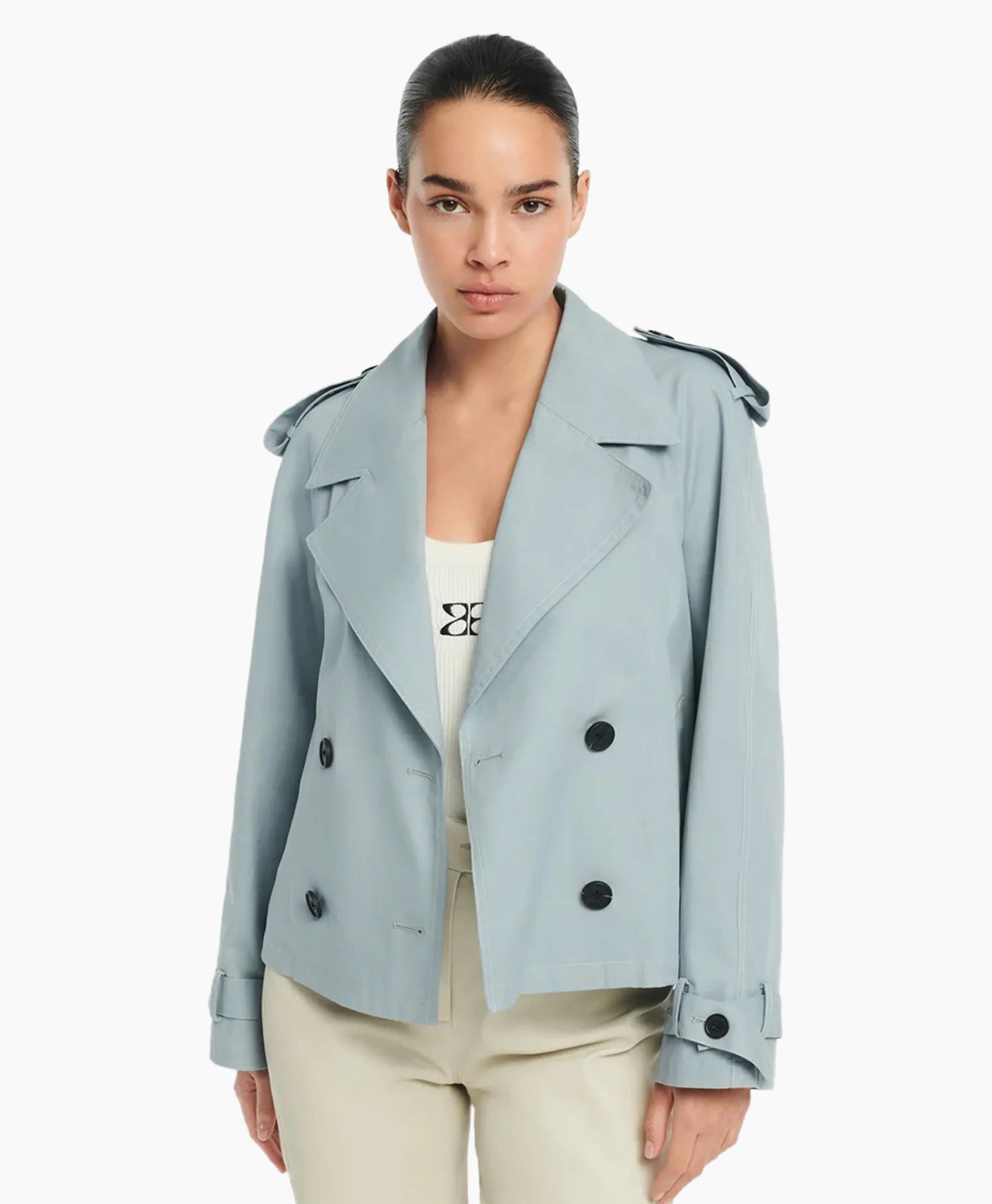 Studioar By Arma Mantel Samora Cotton Twill Blauw