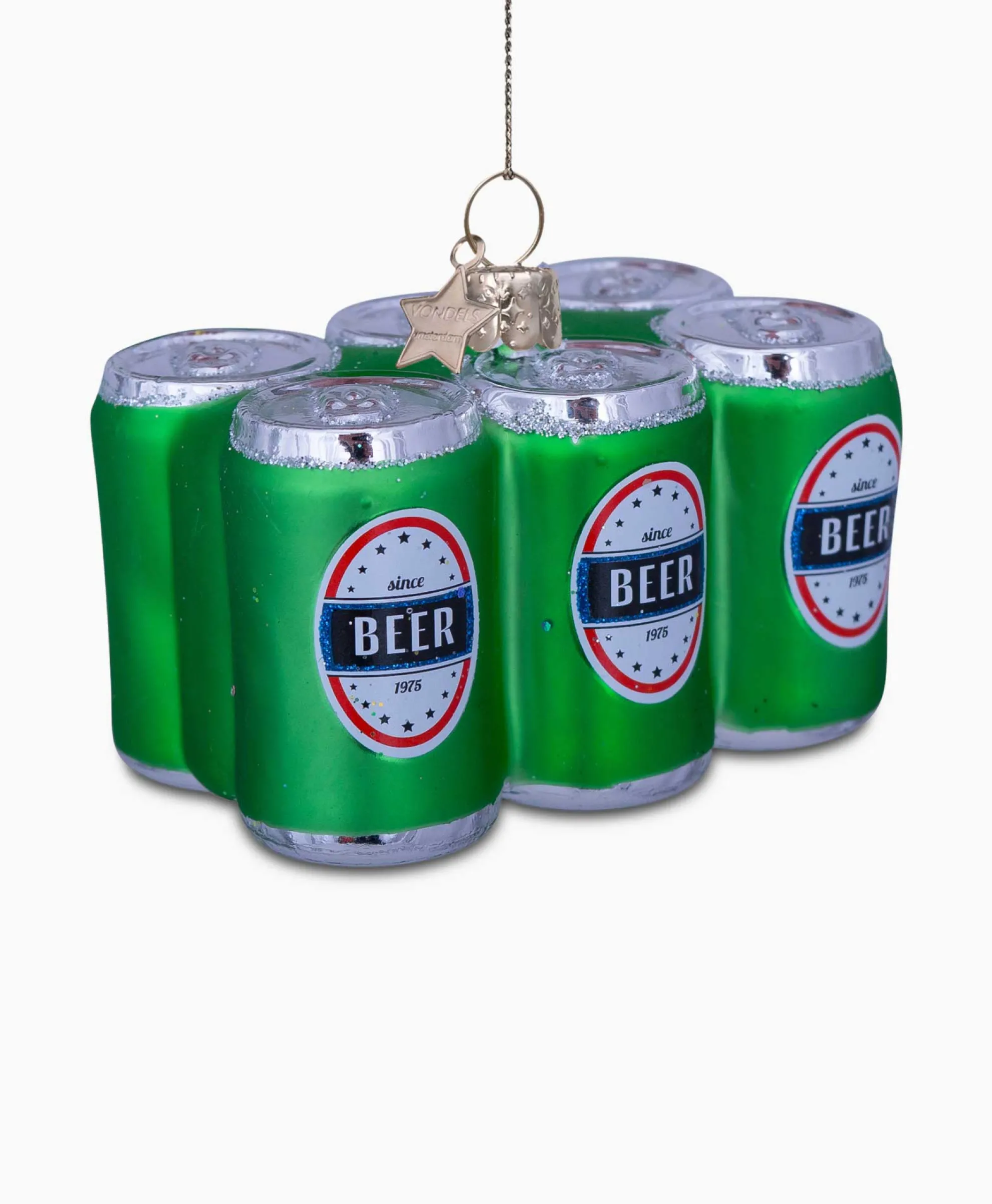 Vondels Vondels Kerstbal Sixpack Bier Groen